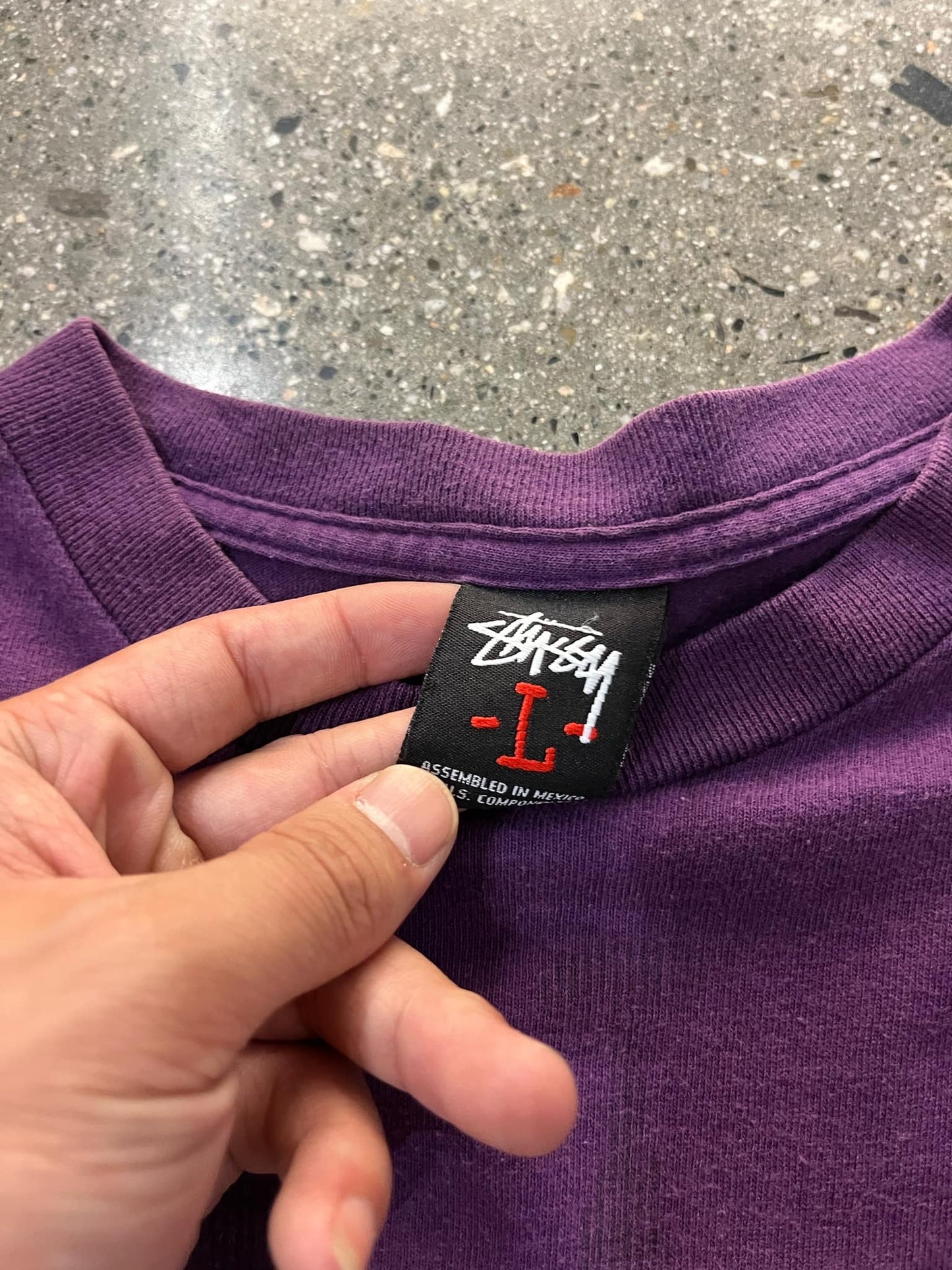 (L/XL) 2000s Stussy Ride or Die Purple Tee