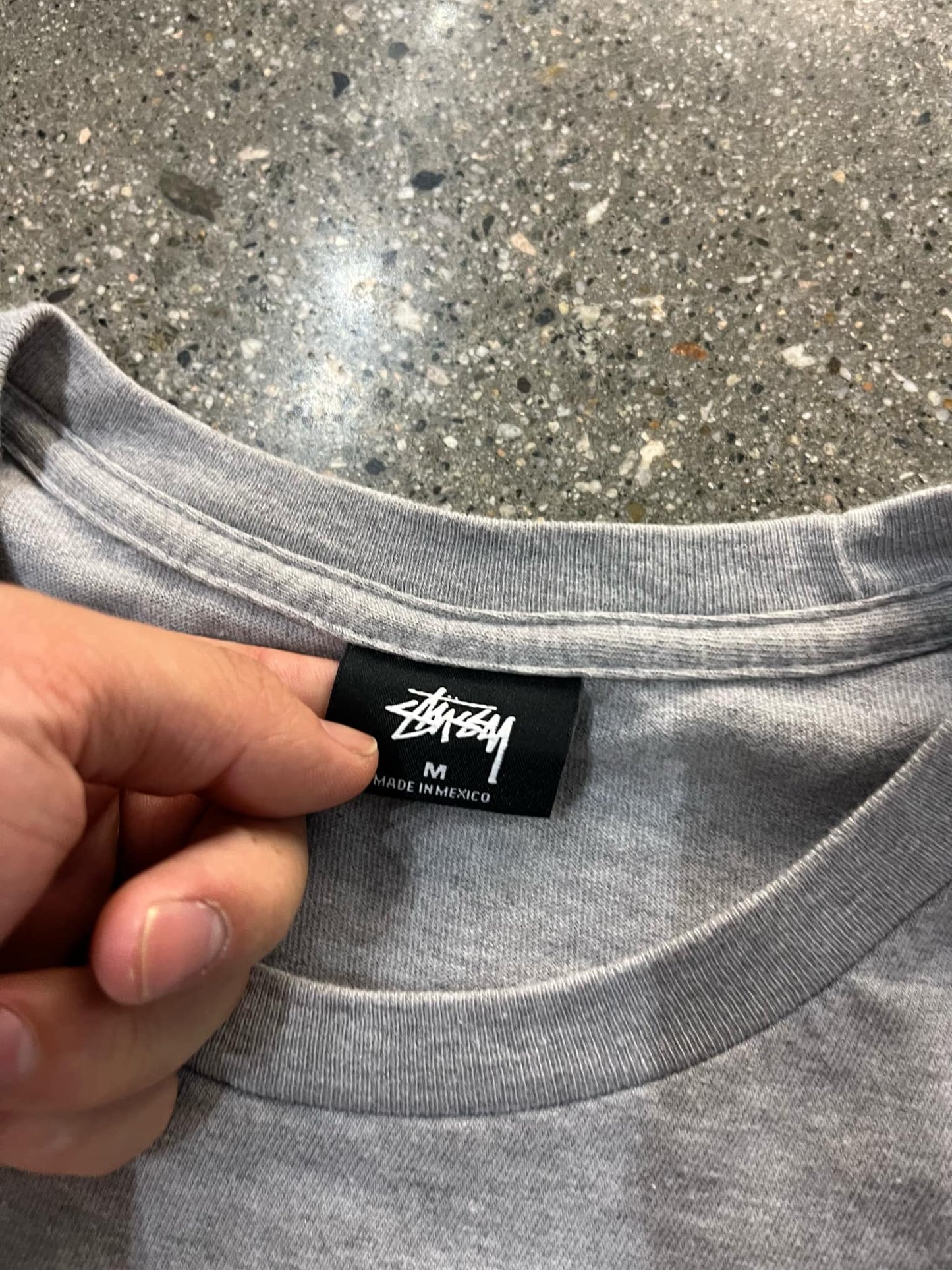 (M) Stussy Grey Script Tee