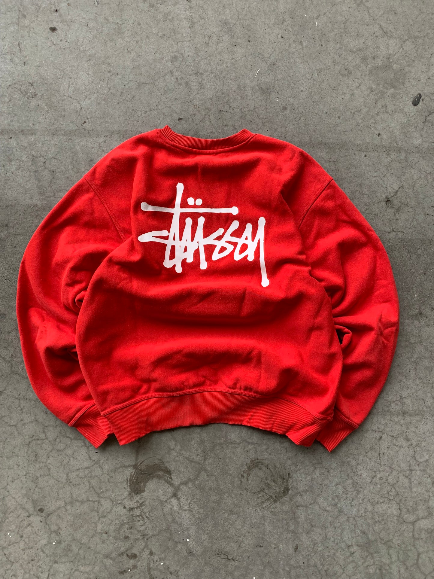 (L/XL) Stussy Strawberry Red Crewneck