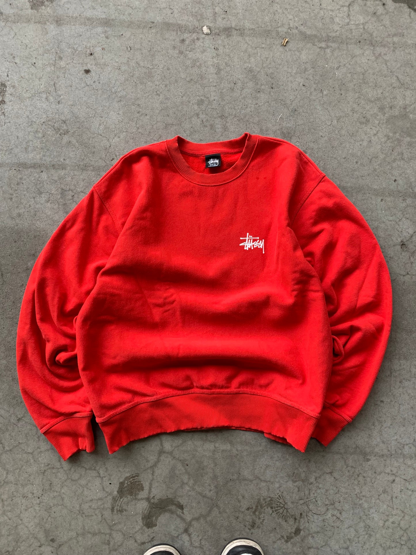 (L/XL) Stussy Strawberry Red Crewneck