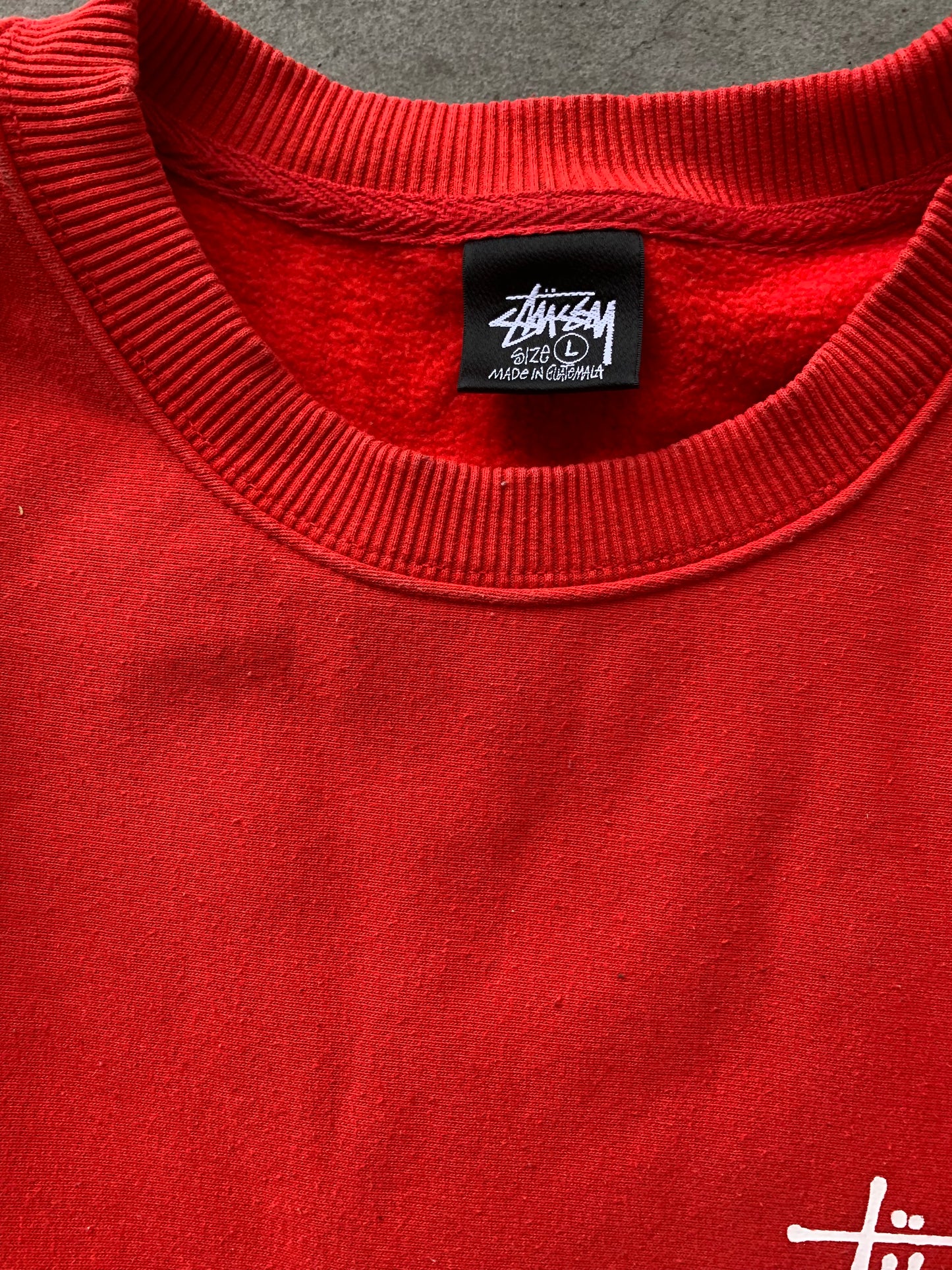 (L/XL) Stussy Strawberry Red Crewneck