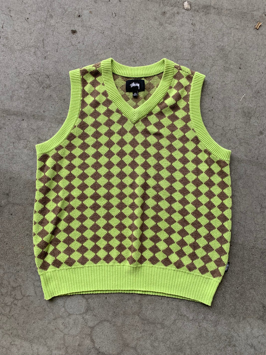 (XS) Stussy Checkered Sweater Vest