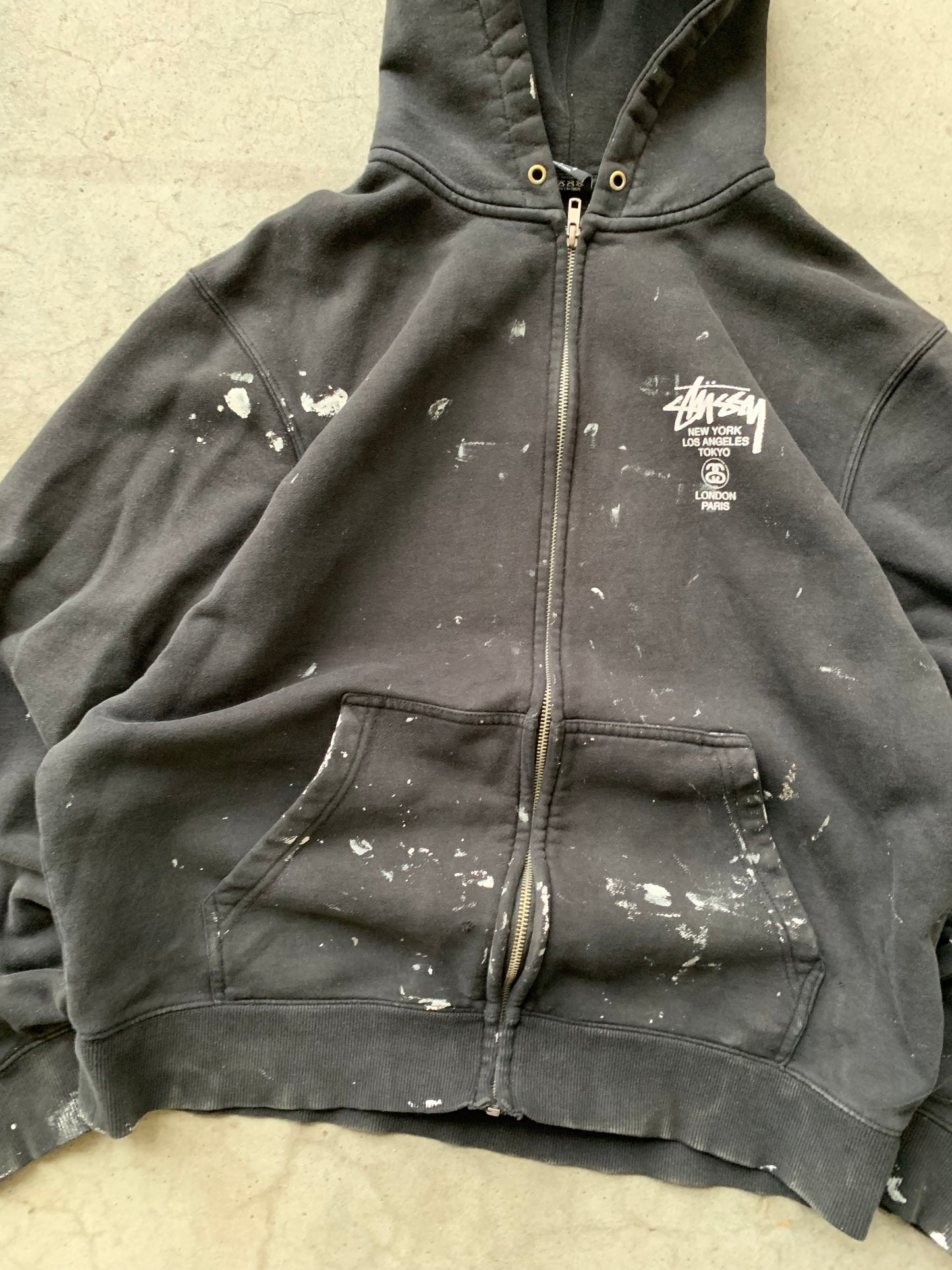 (L) Stussy International Splatter Zip Up