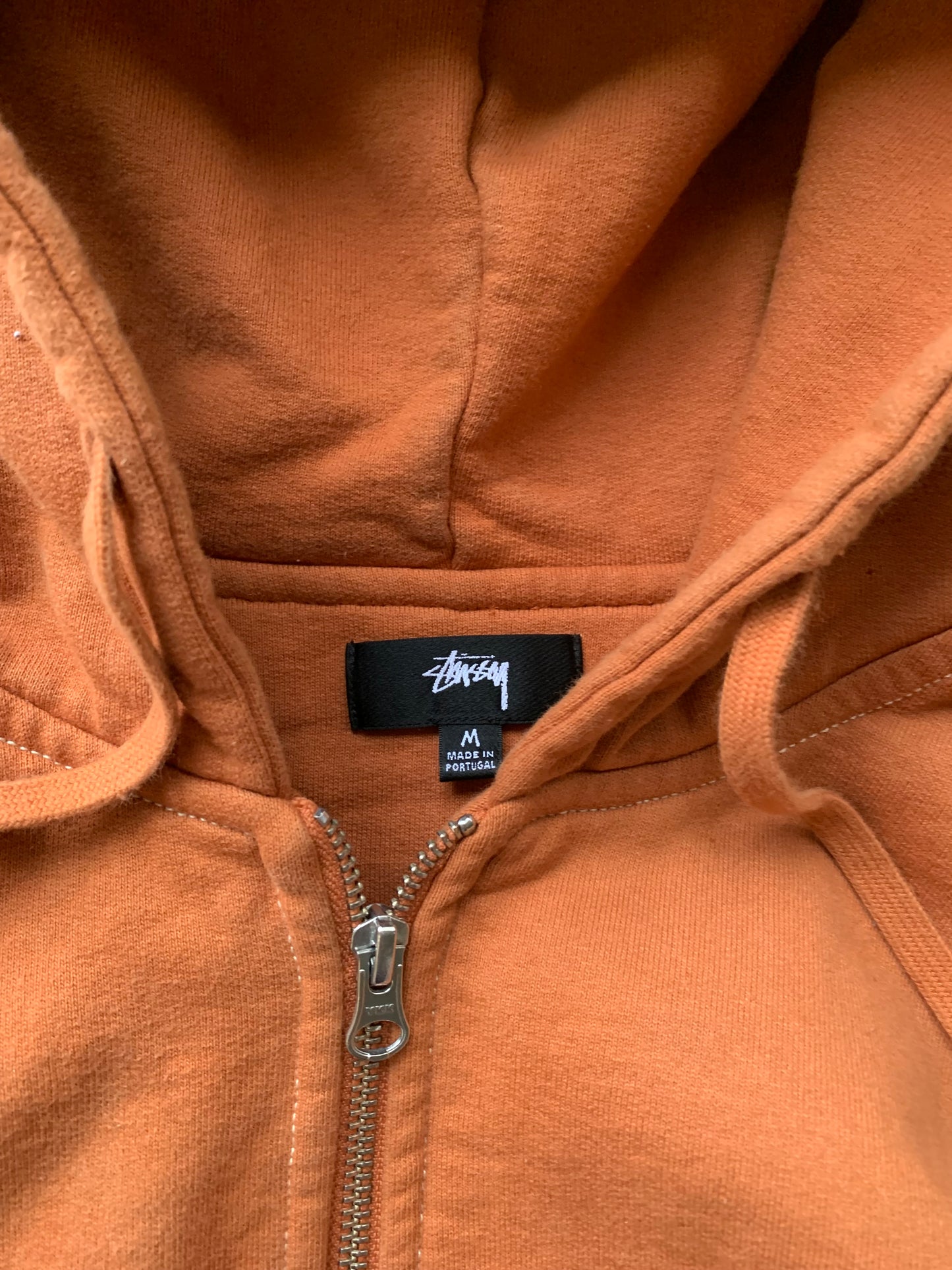 (M/L) Stussy Burnt Orange Zip Up Workwear Hoodie