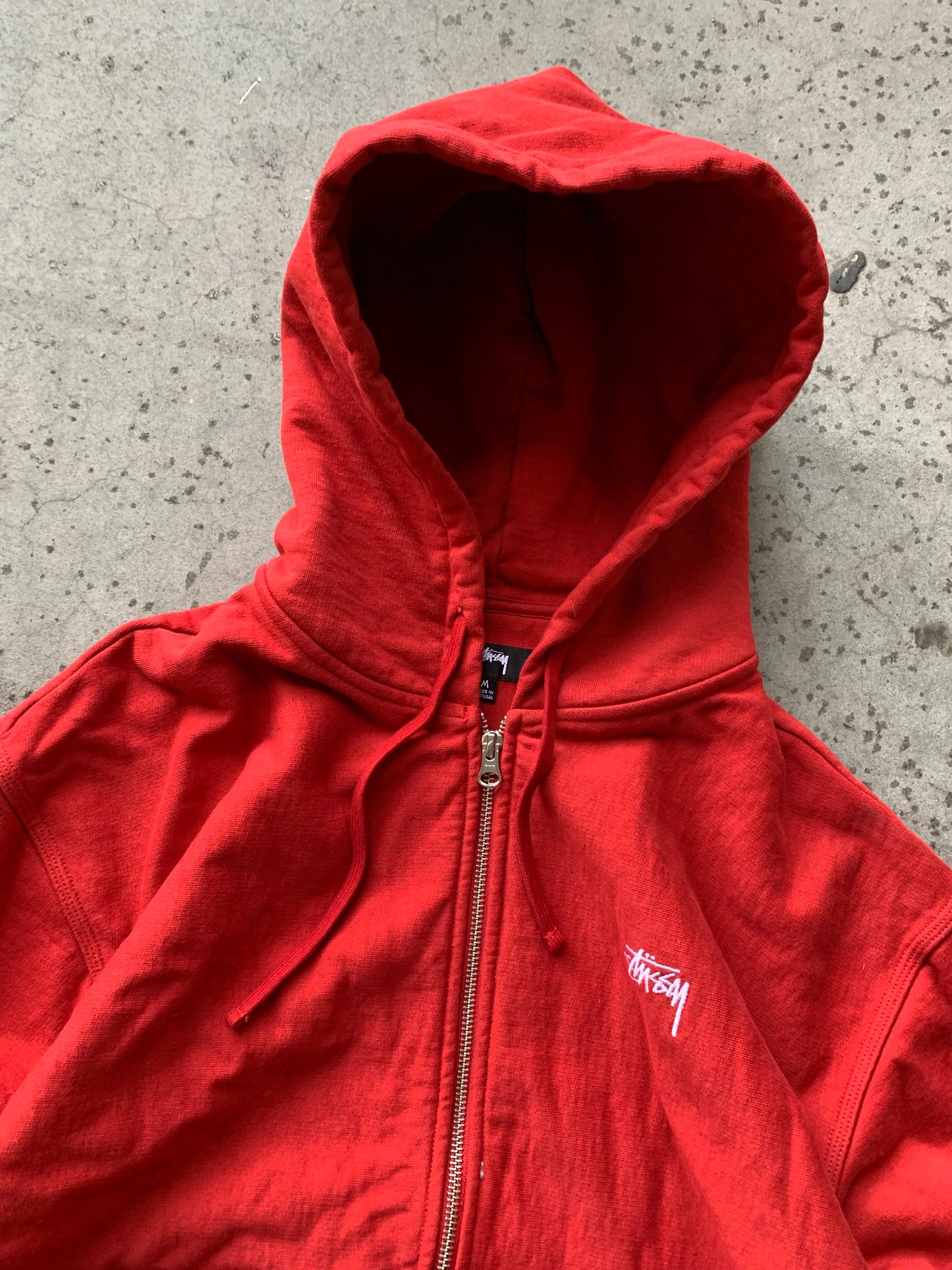 (M) Stussy Red Thick Zip Up