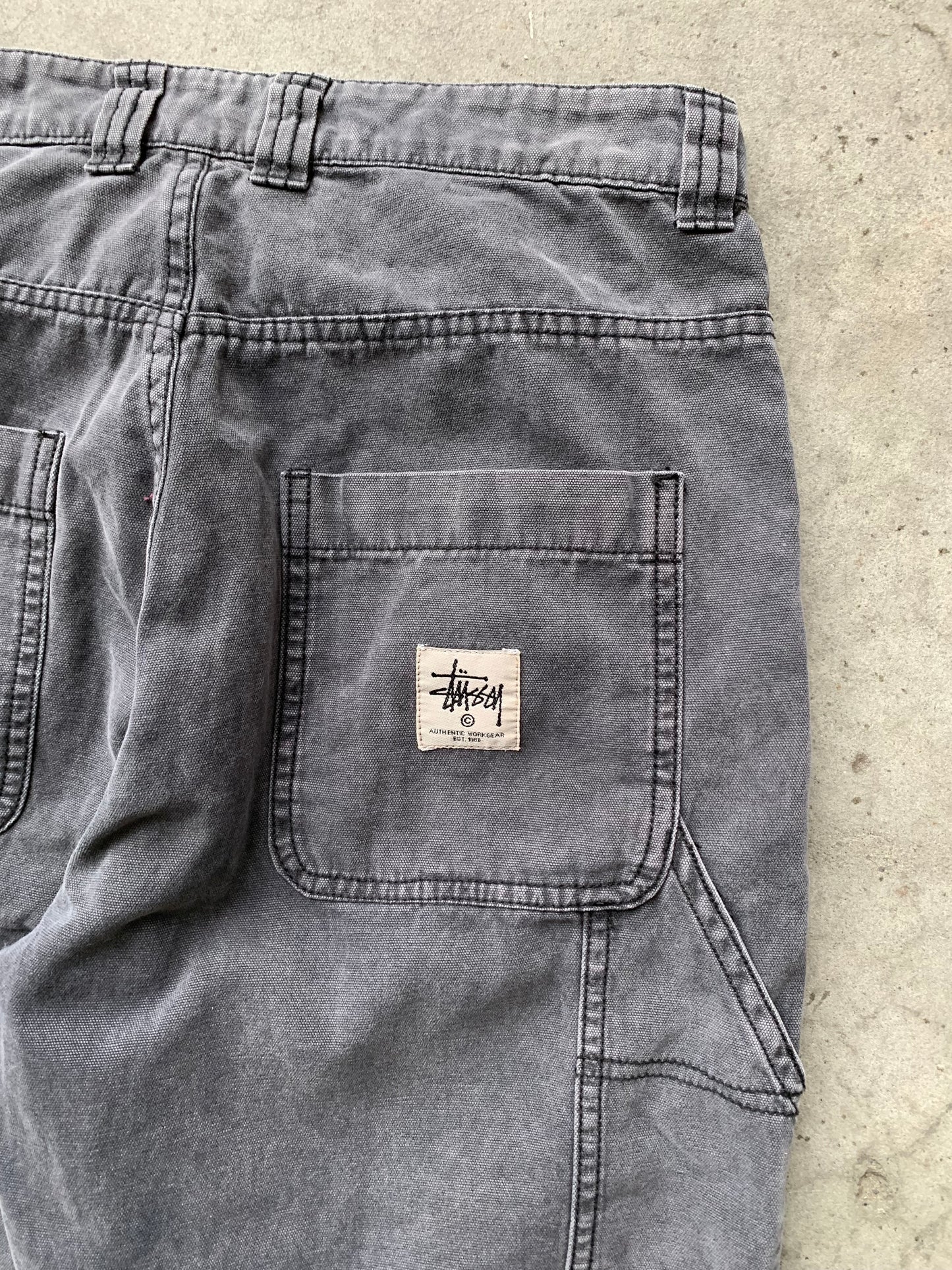 (28”) Stussy Grey Doubleknee Carpenters