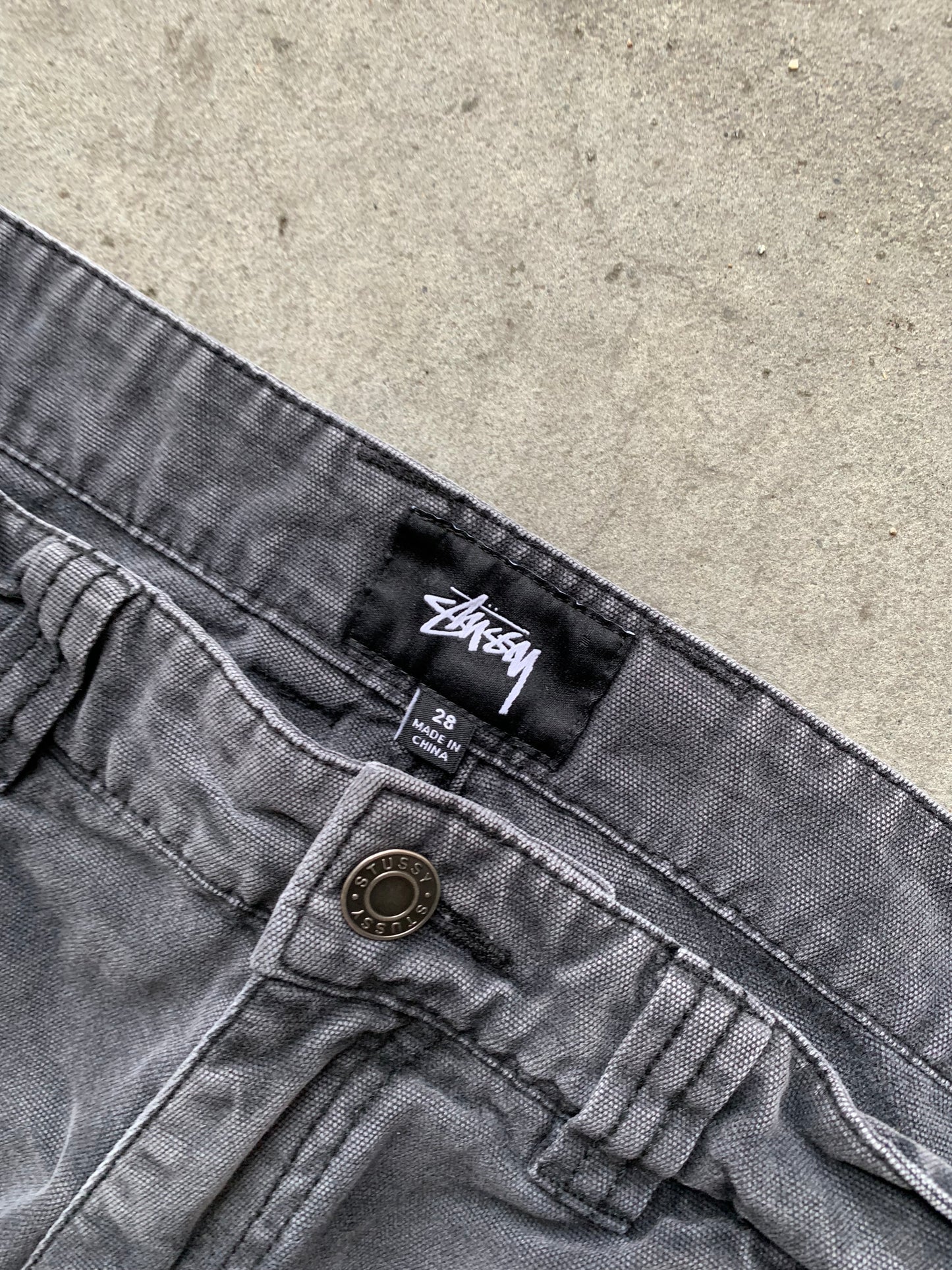 (28”) Stussy Grey Doubleknee Carpenters