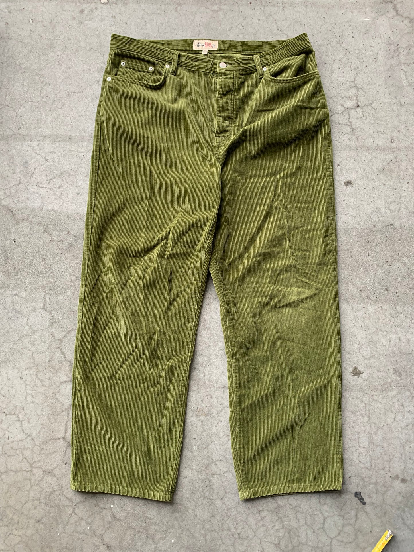 (34”) Stussy Big Ol Jeans Olive Corduroy