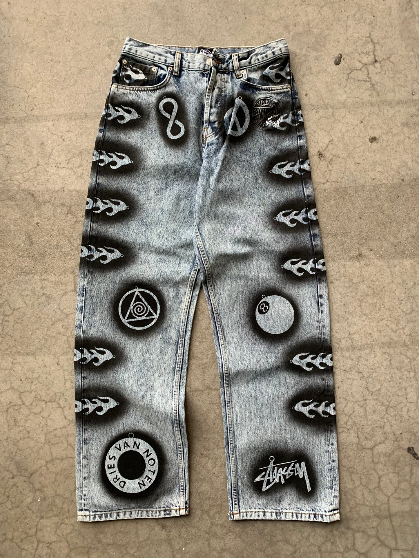 (30”) Dries Van Noten x Stussy Stencil denim