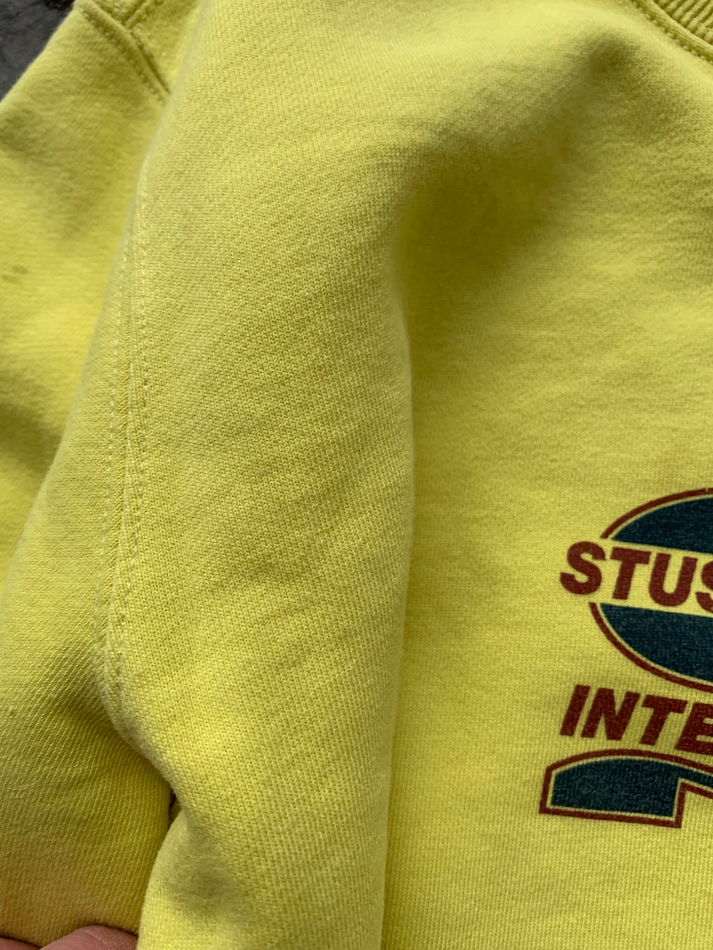 (XS) Stussy Design International Yellow Crewneck