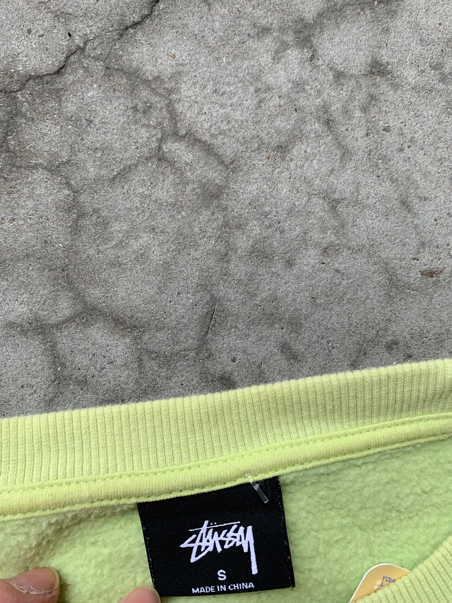 (S) Stussy Green Krema Script Crewneck