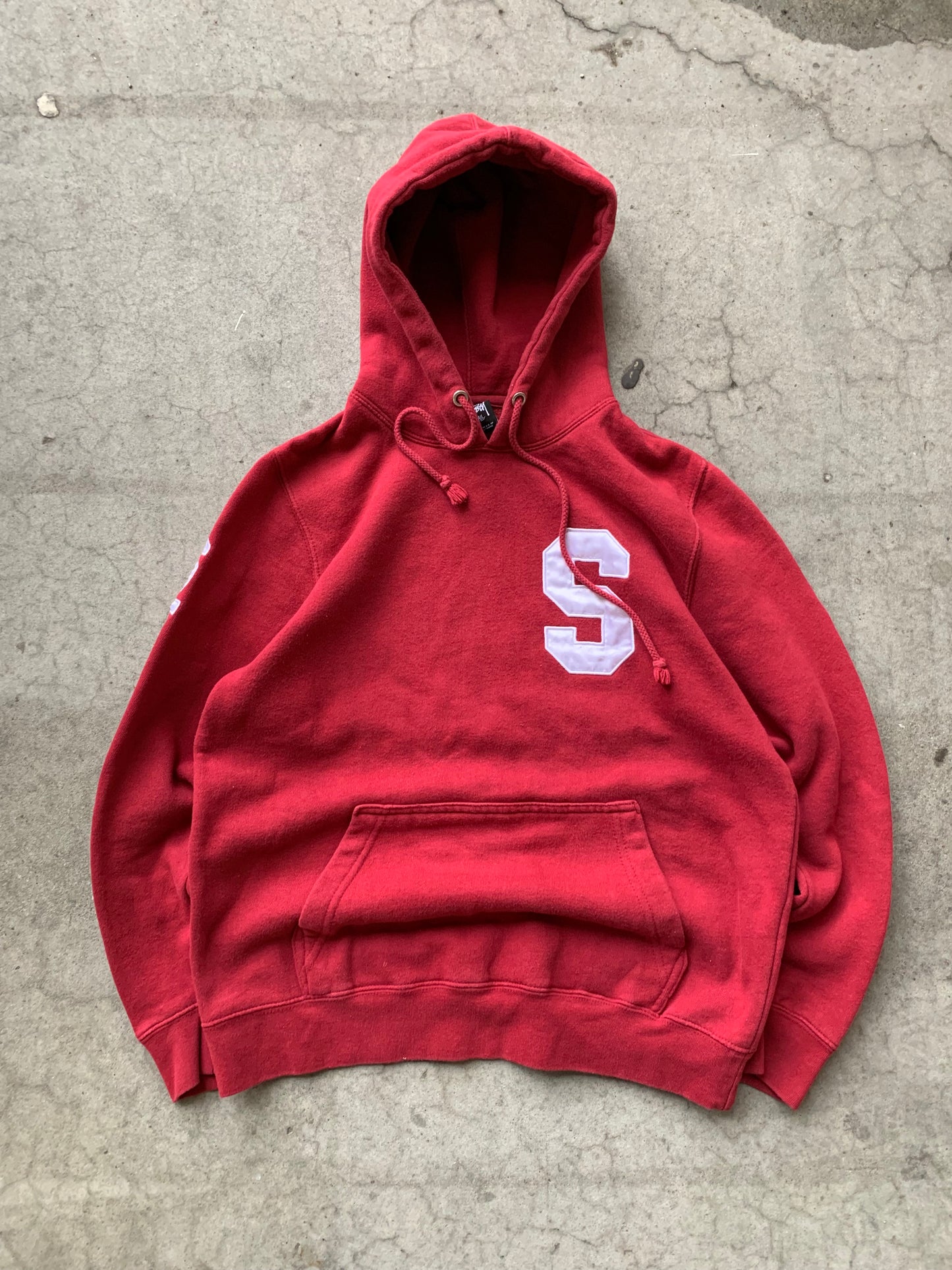 (S) Stussy Script Red Hoodie