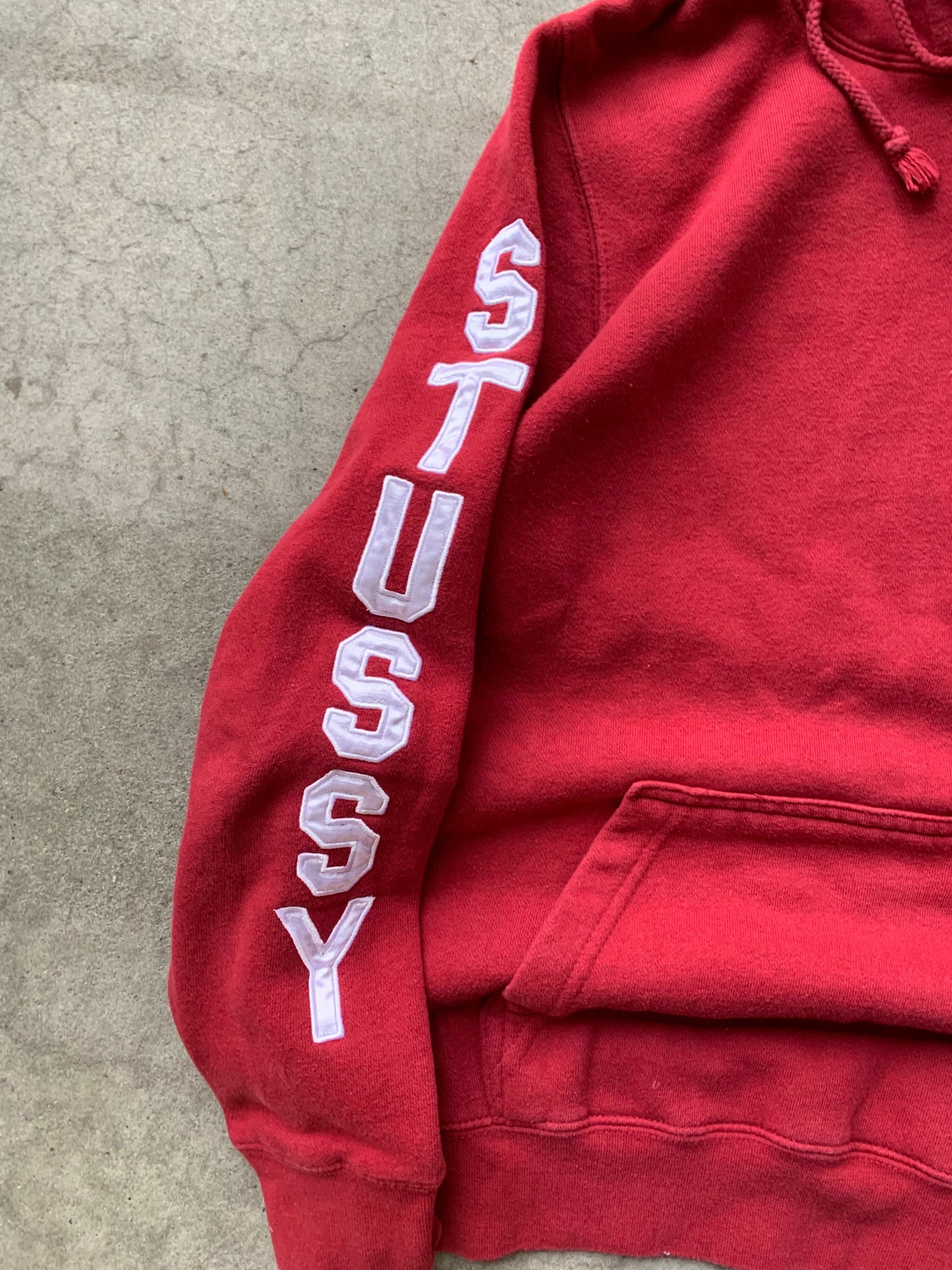 (S) Stussy Script Red Hoodie