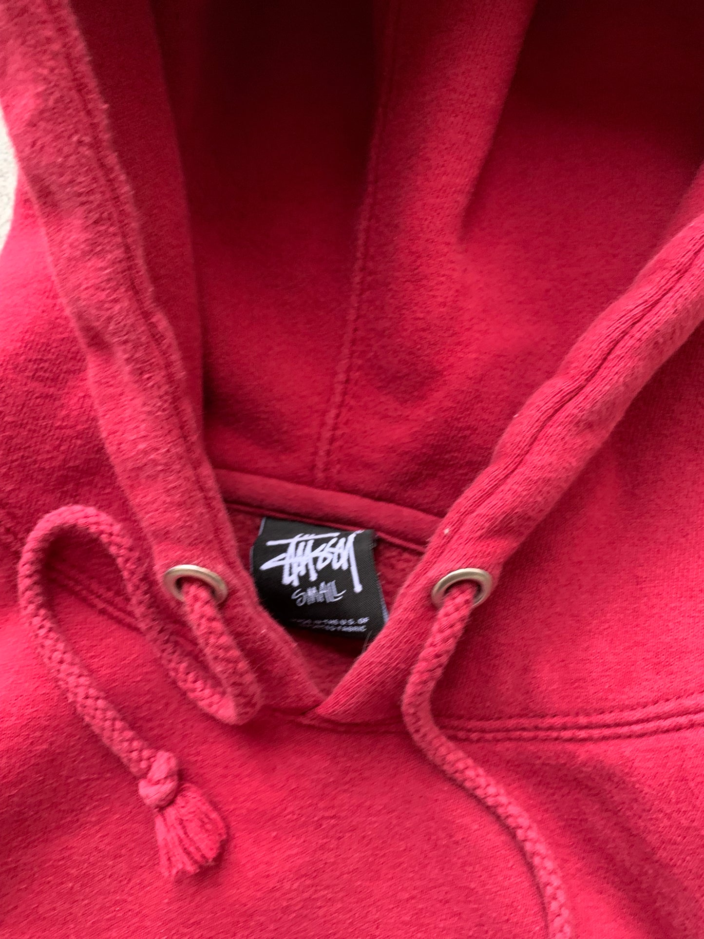 (S) Stussy Script Red Hoodie