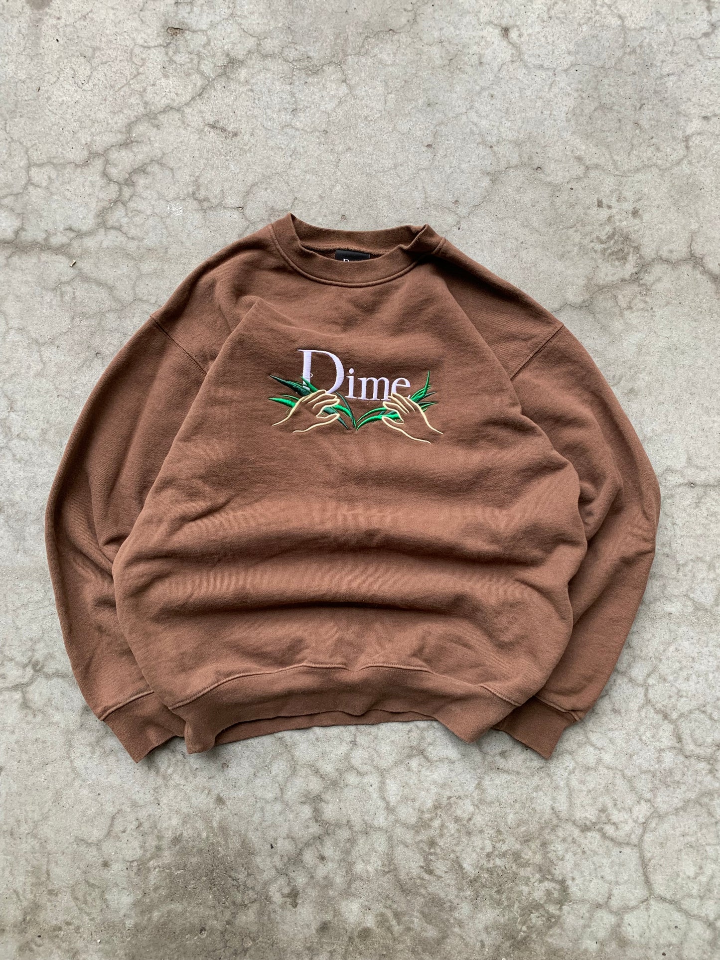 (S) Dime Chocolate Brown Crewneck