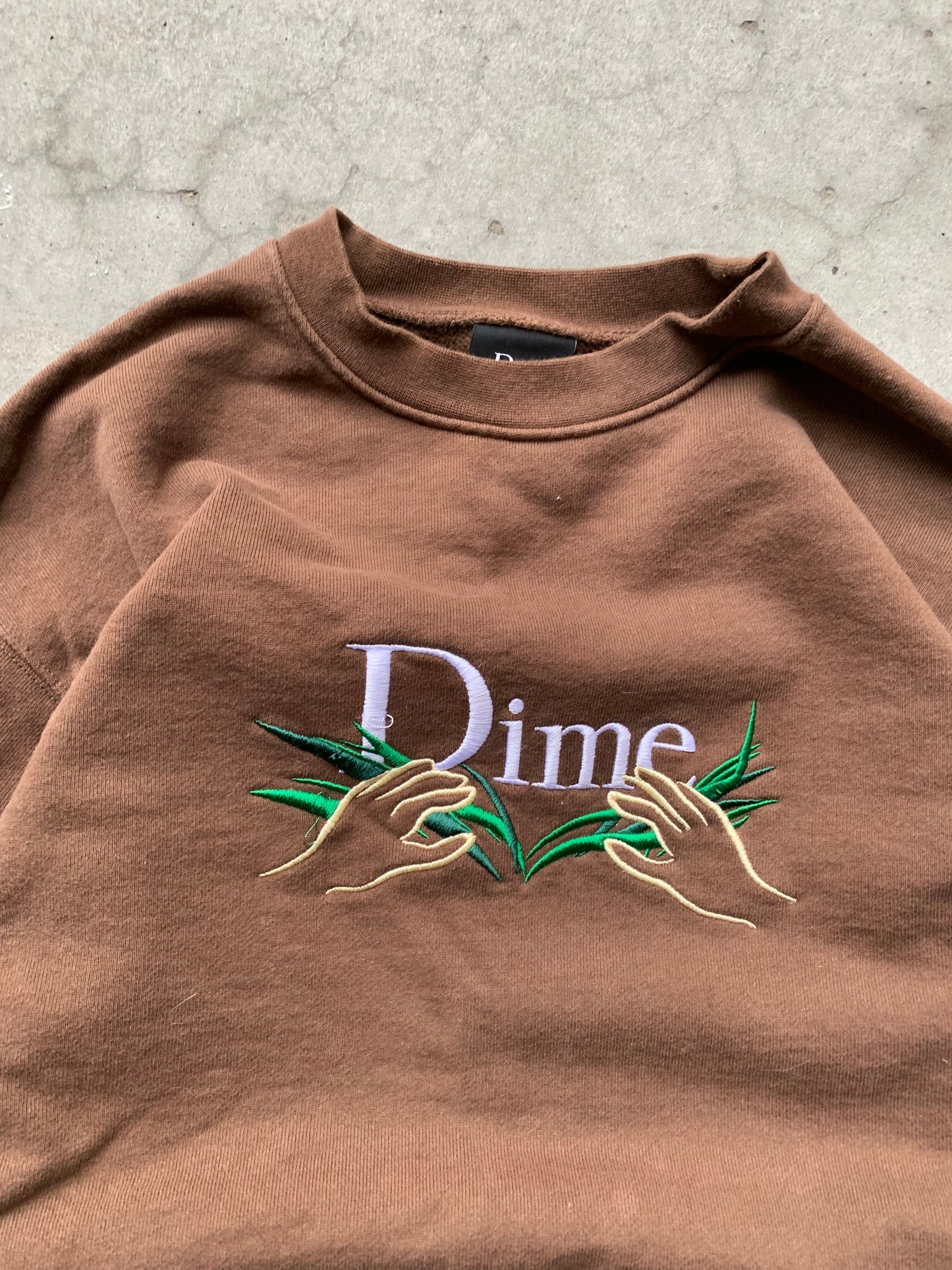 (S) Dime Chocolate Brown Crewneck