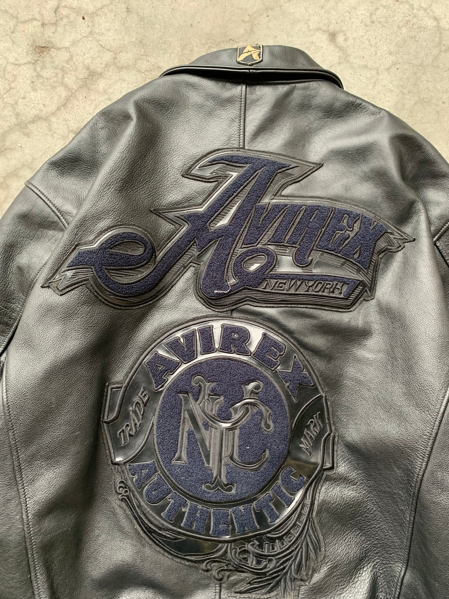 (3X) Vintage Avirex Leather Varsity