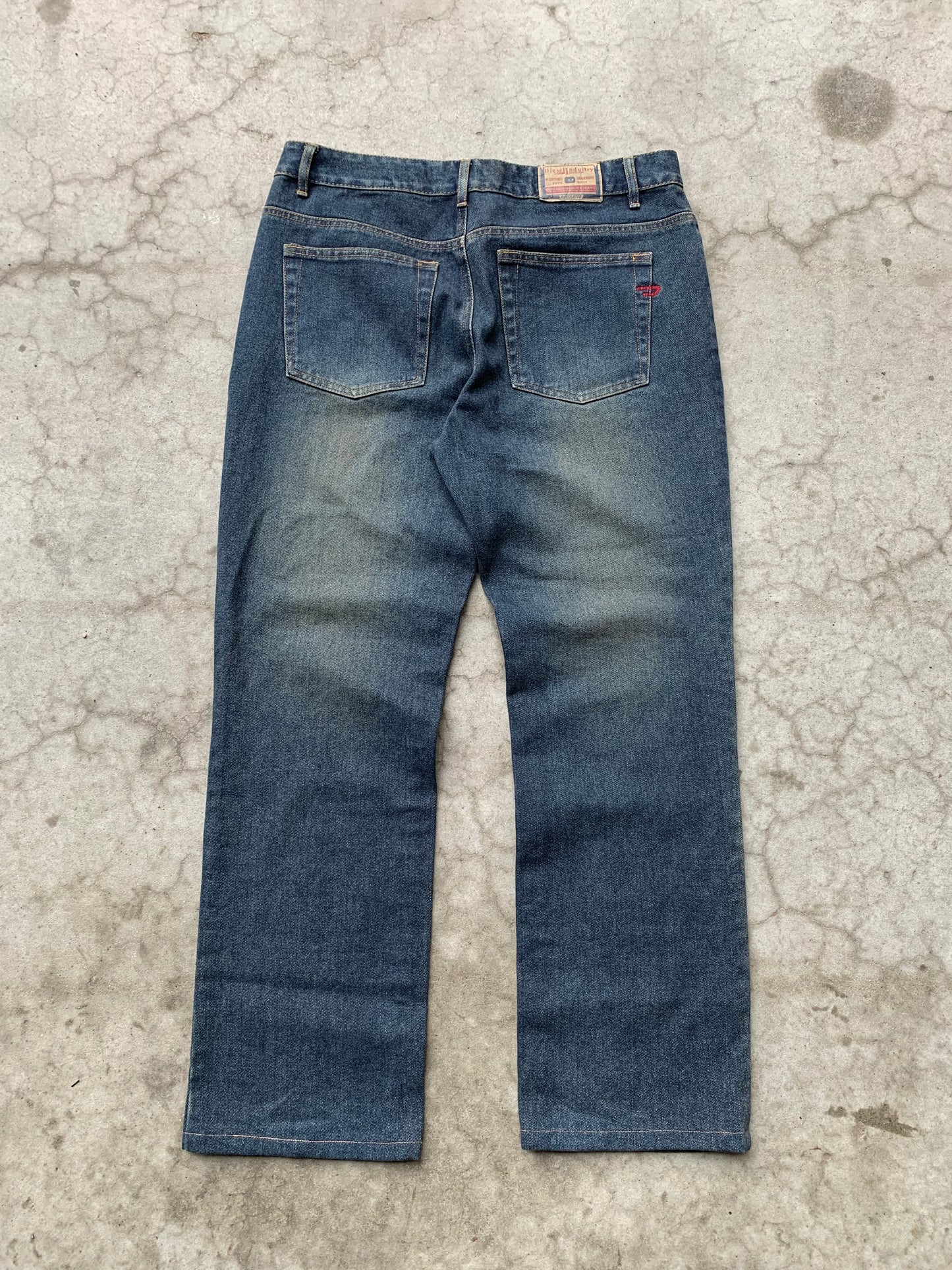 (36”) Sunfaded Diesel Raw Denim