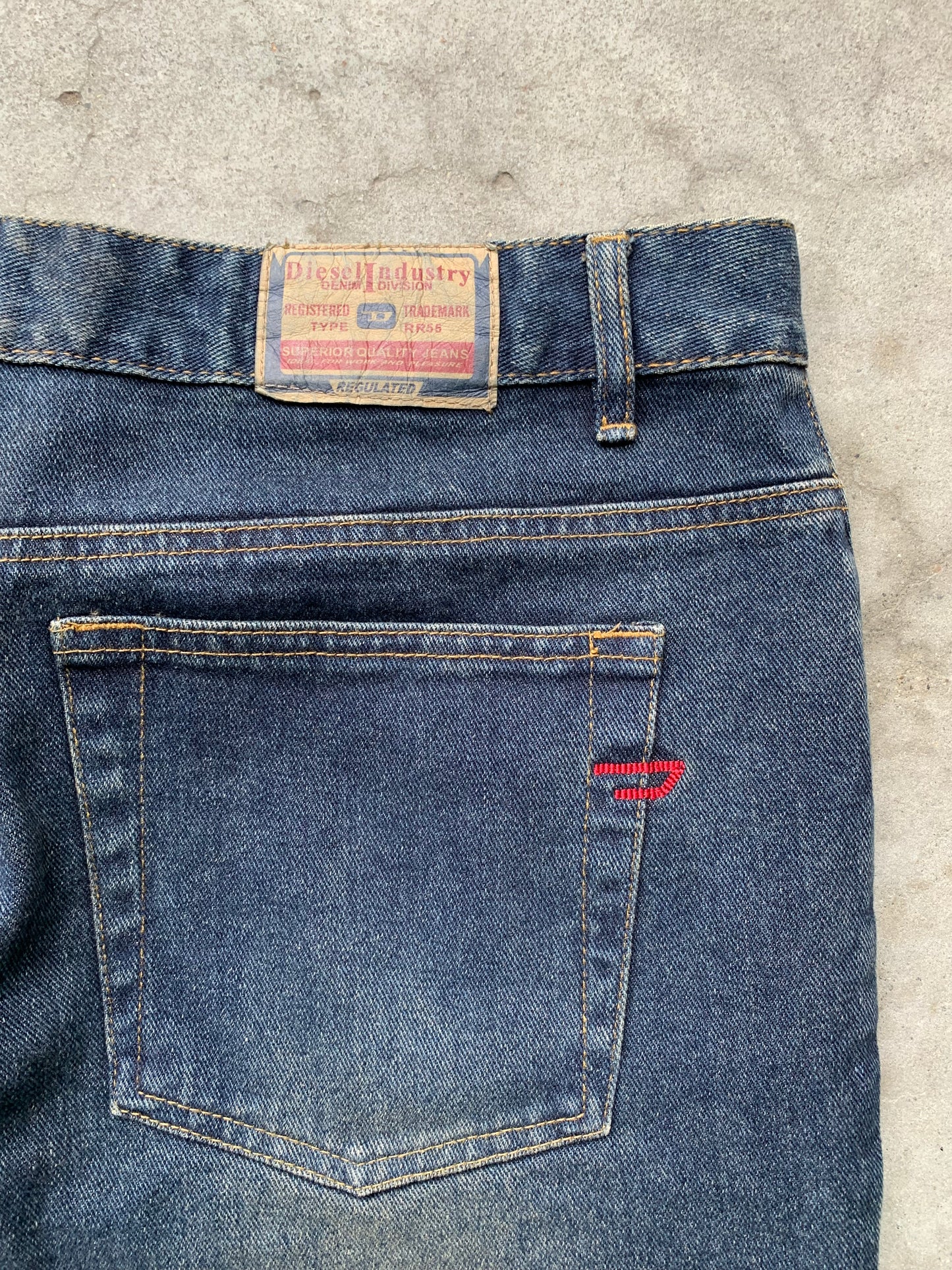 (36”) Sunfaded Diesel Raw Denim