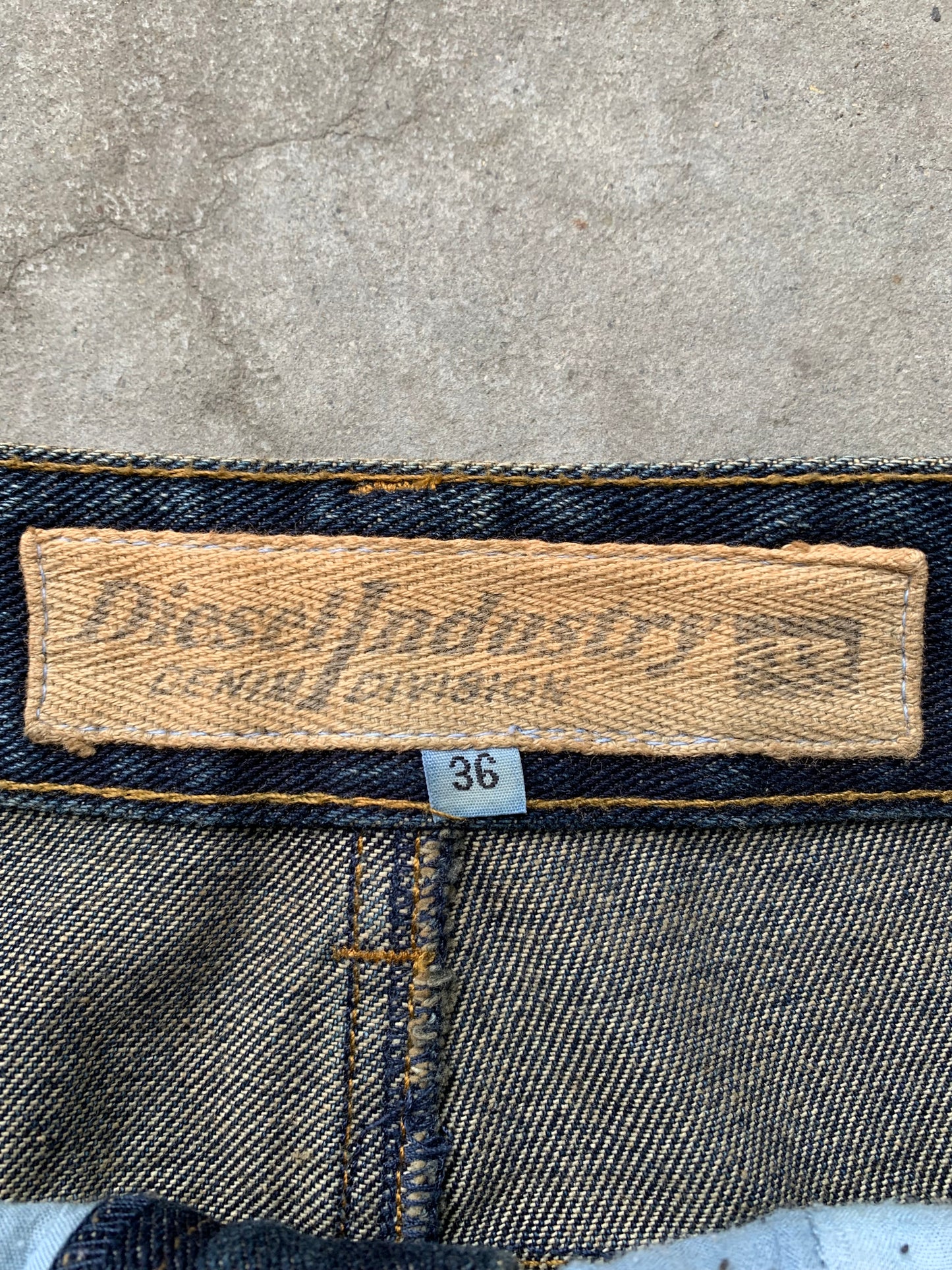 (36”) Sunfaded Diesel Raw Denim