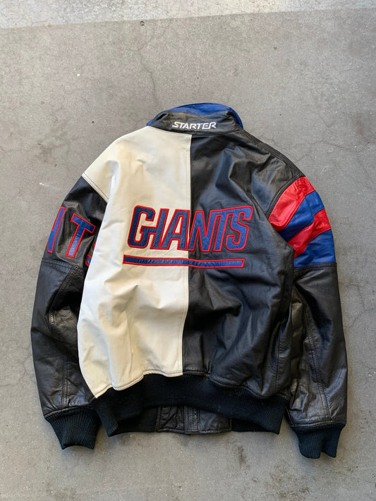(M/L) 90’s Starter NFL NY Giants Leather Jkt