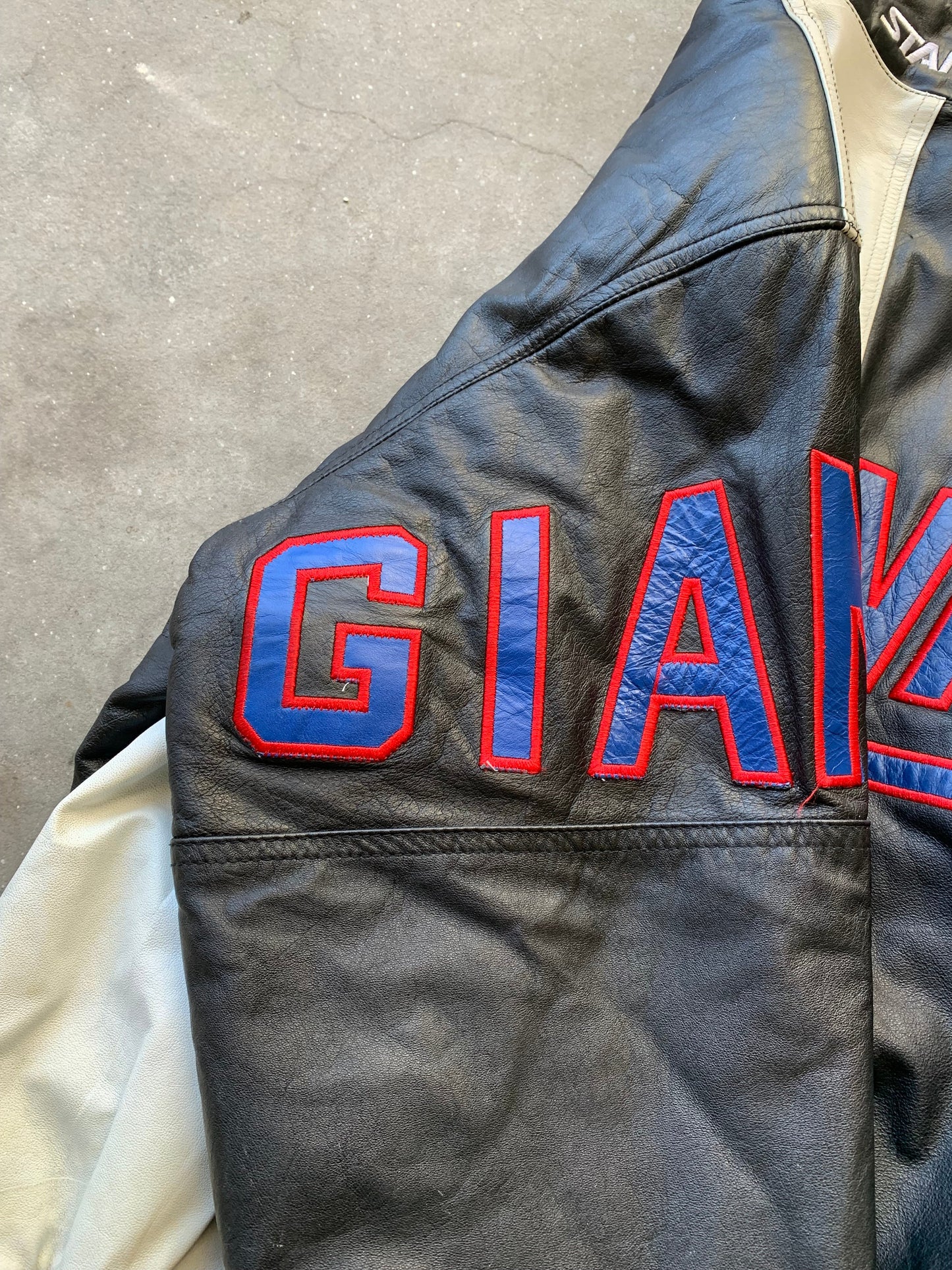 (M/L) 90’s Starter NFL NY Giants Leather Jkt