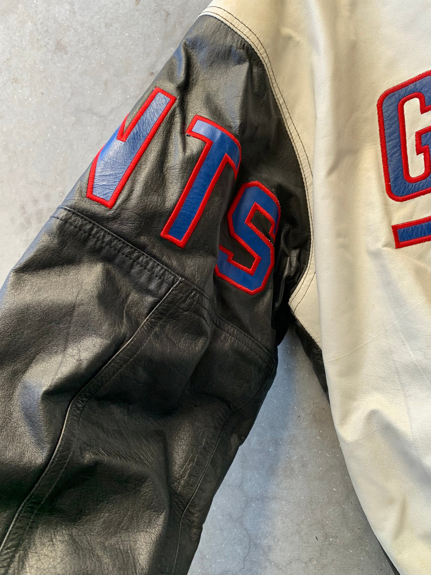 (M/L) 90’s Starter NFL NY Giants Leather Jkt