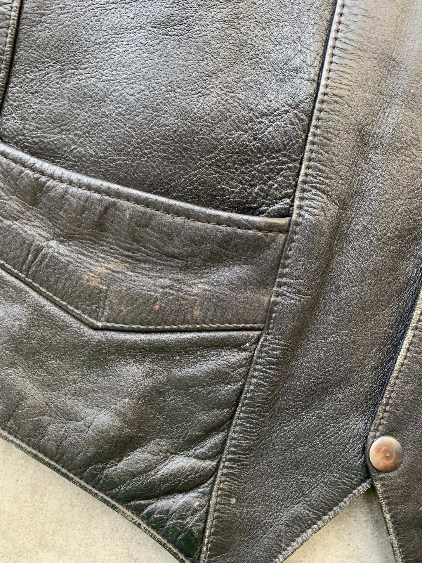 (XS) 90’s Harley Davidson Leather Vest