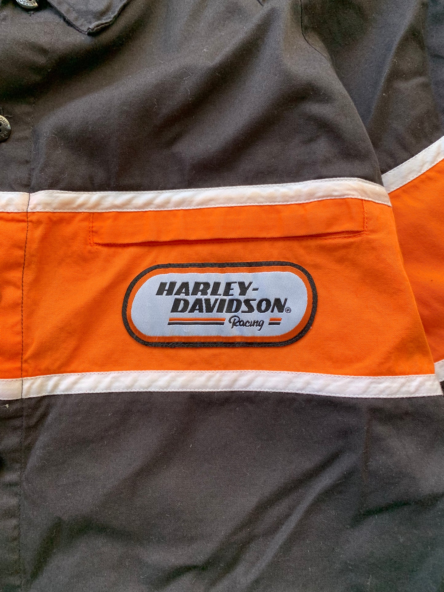 (L/XL) Harley Davidson Mechanic Button Up Tee