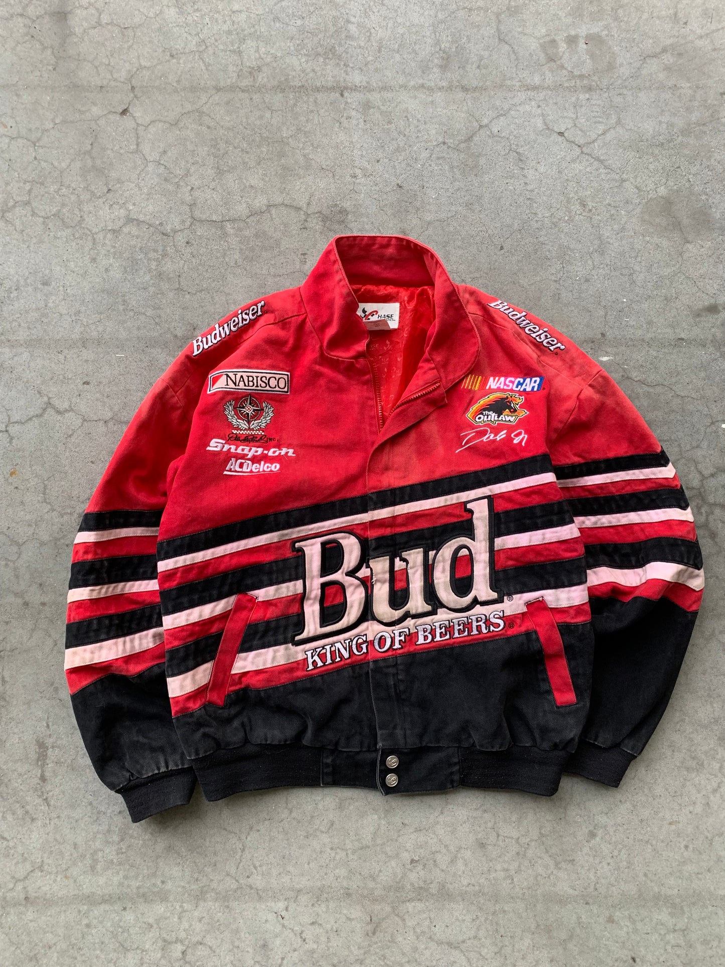 (L) Sunfaded Bud King of Beers Racing Jacket