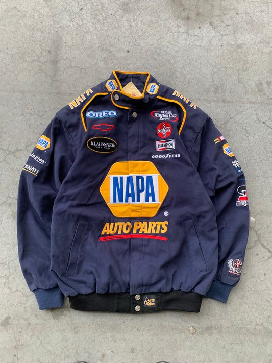 (M/L) Distressed Napa Autoparts Nascar Racing Jacket