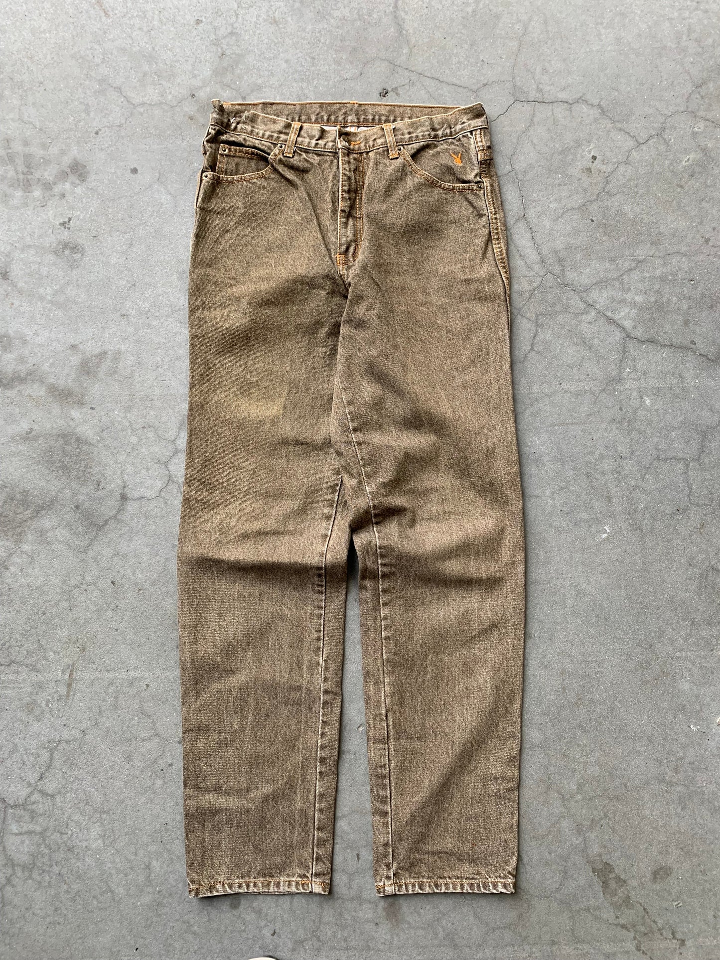 (32) Playboy Acid Wash Brown Denim