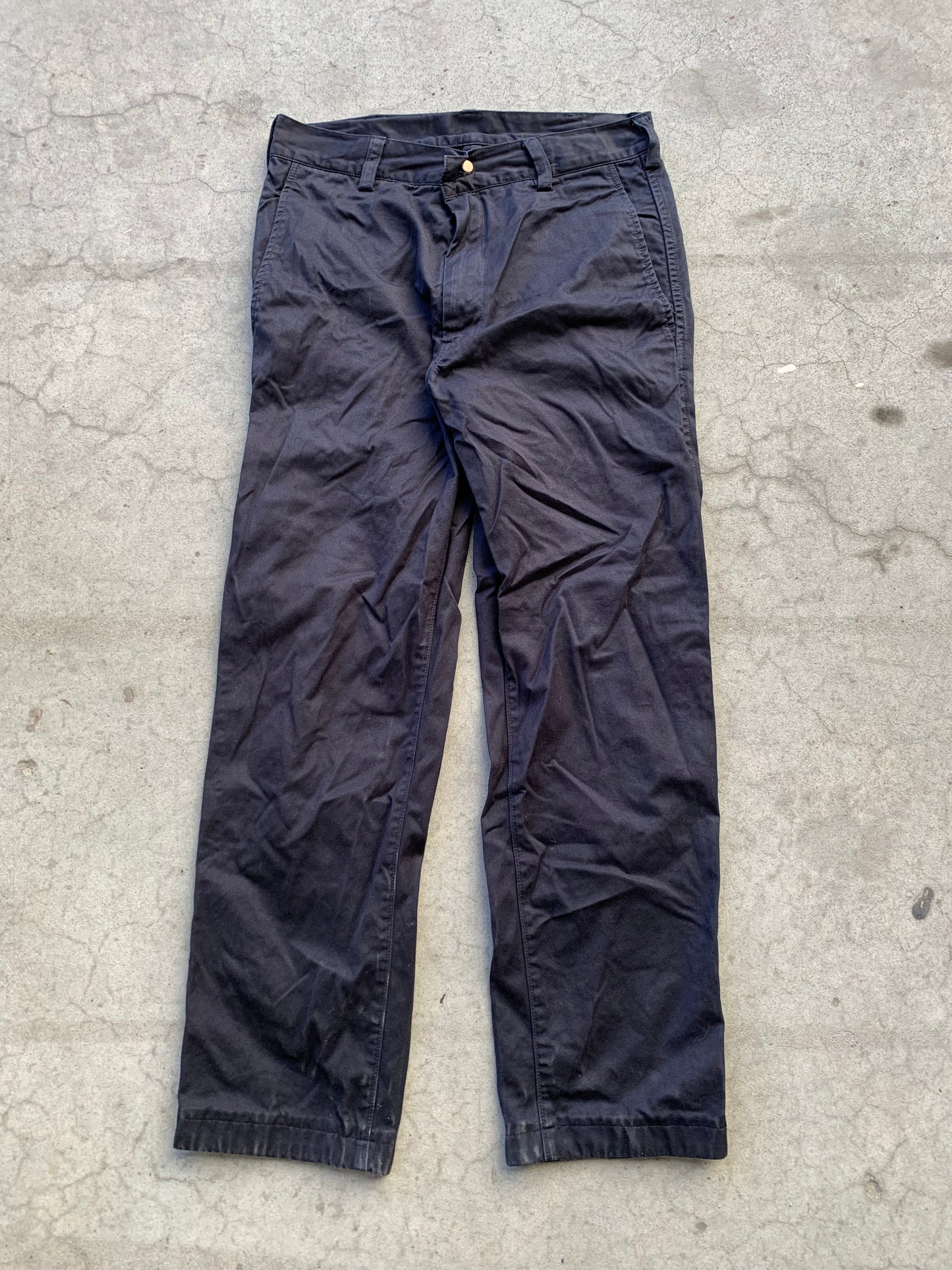 (30”) Navy CDG HOMME Workwear Straight Leg Trousers
