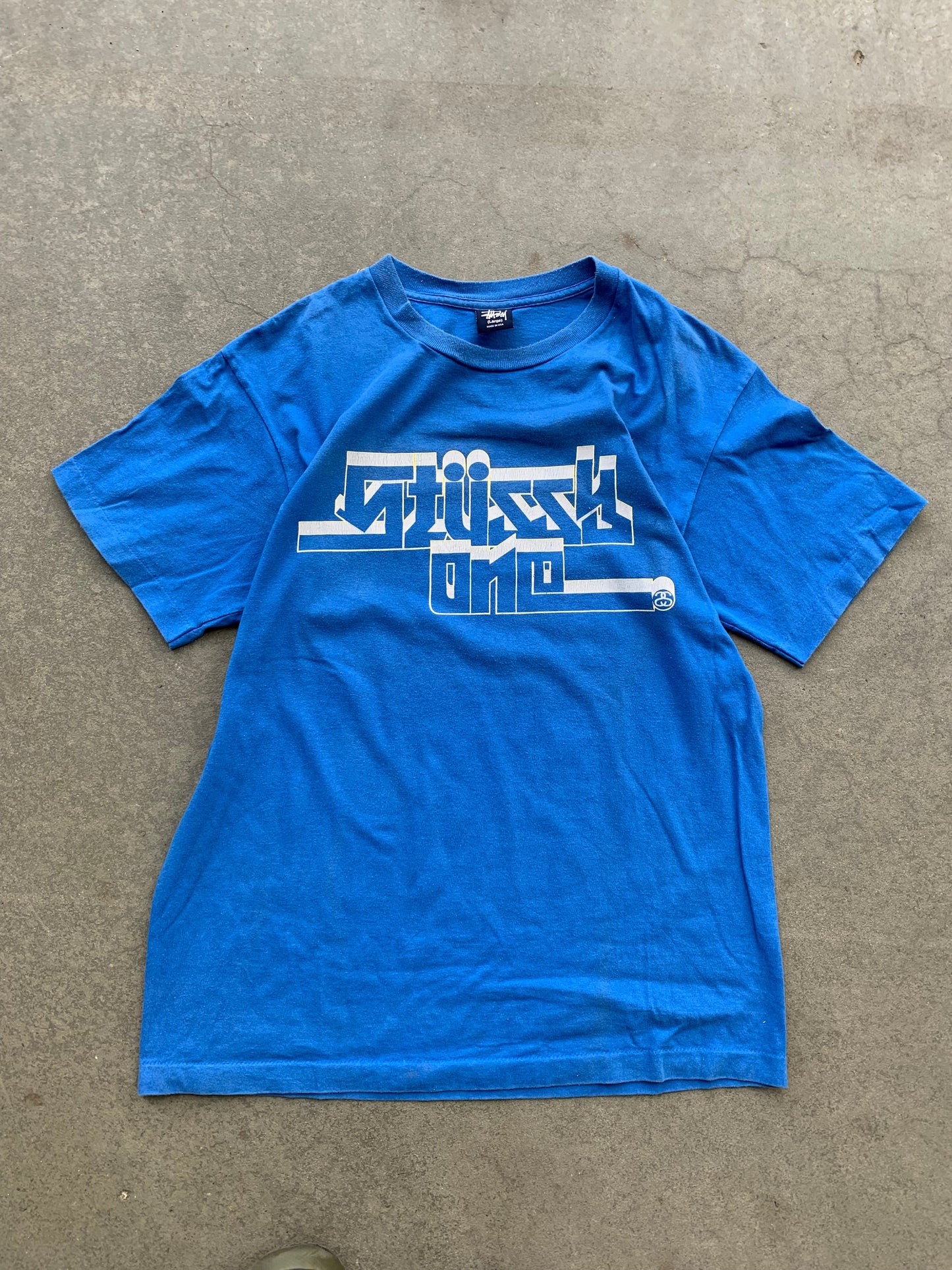 (L) 90’s Stussy One Blue Tee