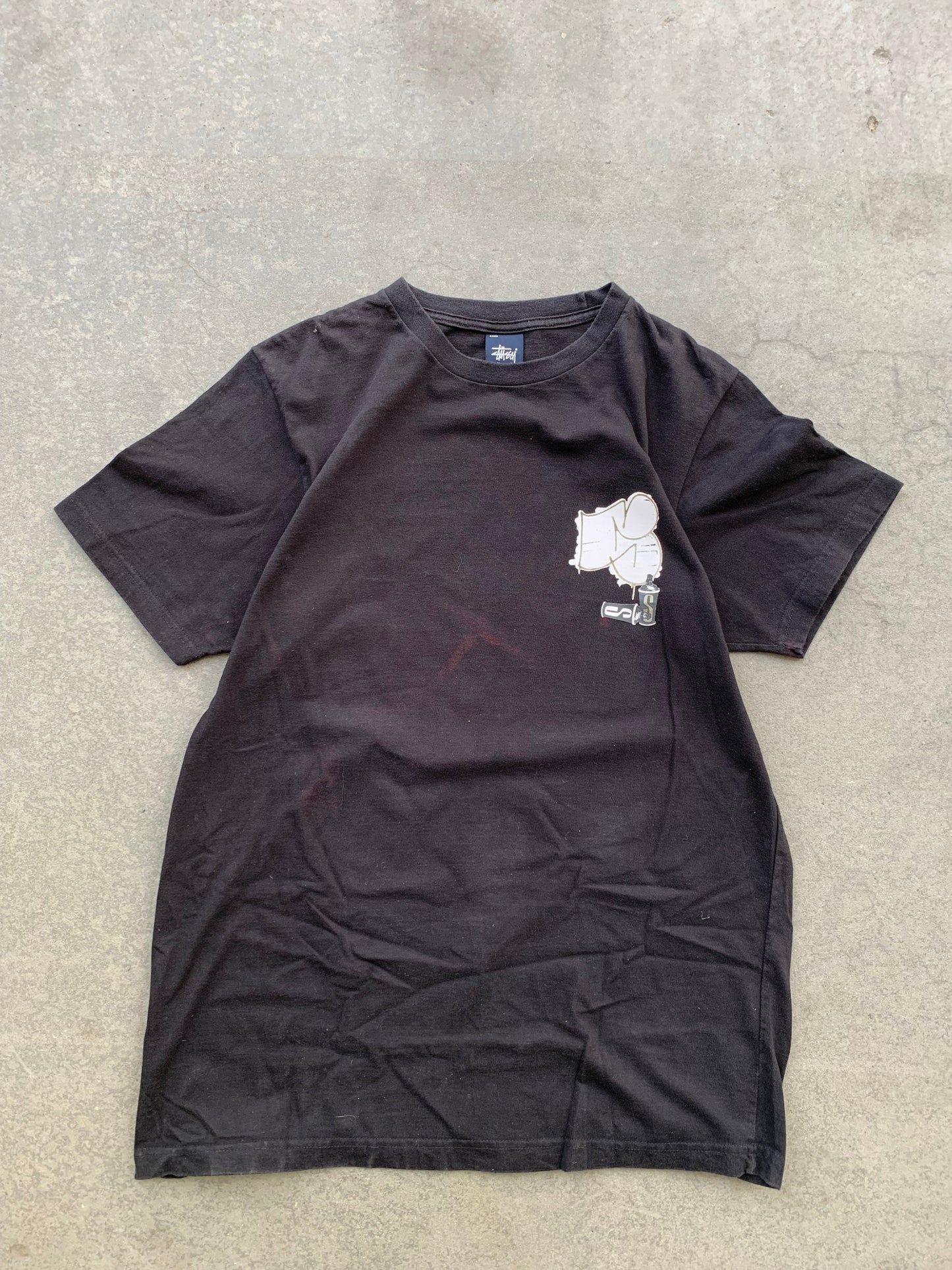 (L) 90’s Stussy Graffiti Spray Can Tee