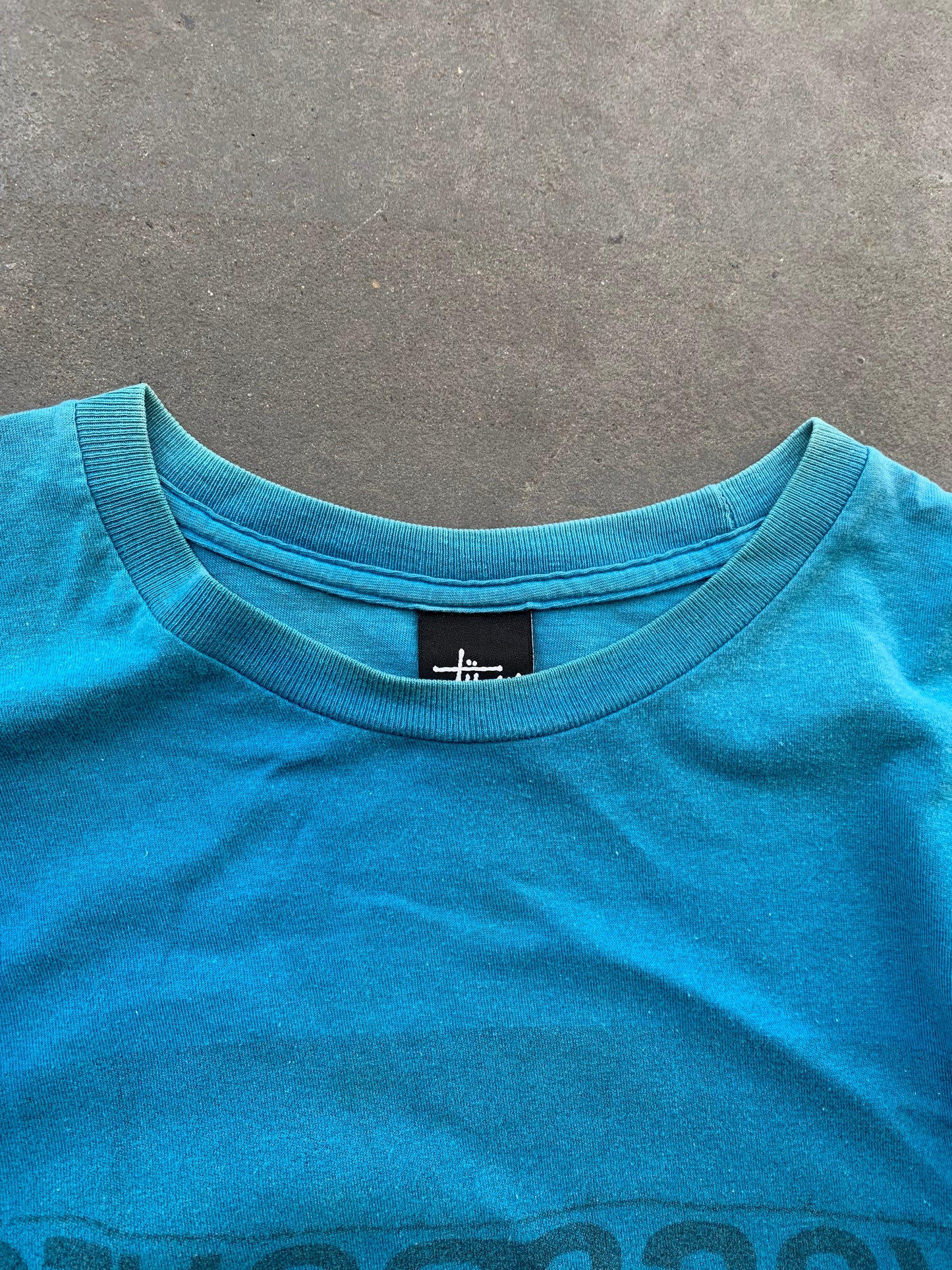 (L/XL) Stussy N4 Faded Blue Tee