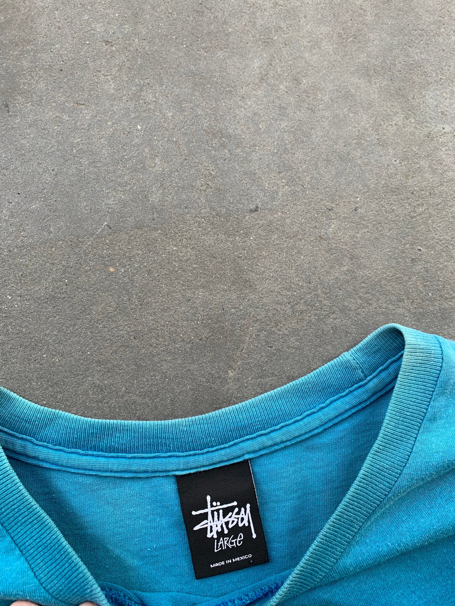 (L/XL) Stussy N4 Faded Blue Tee