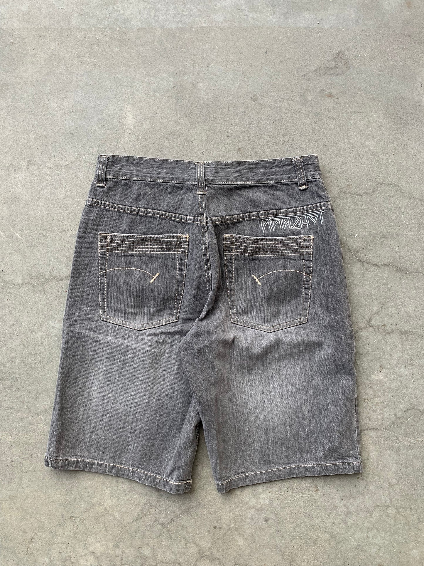 (32”) Y2K Piping Hot Sunfaded Jorts