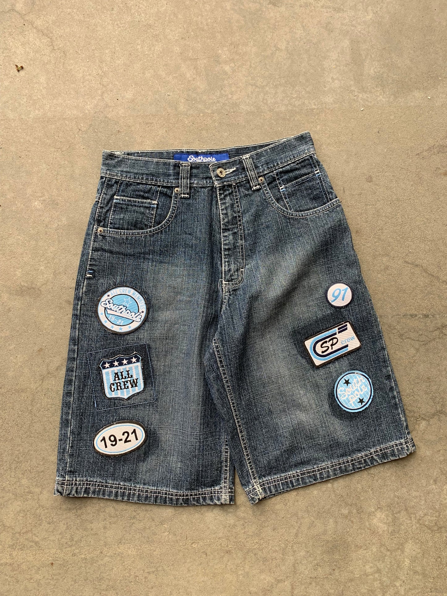 (29”) Y2K Southpole Patches Baggy Jorts