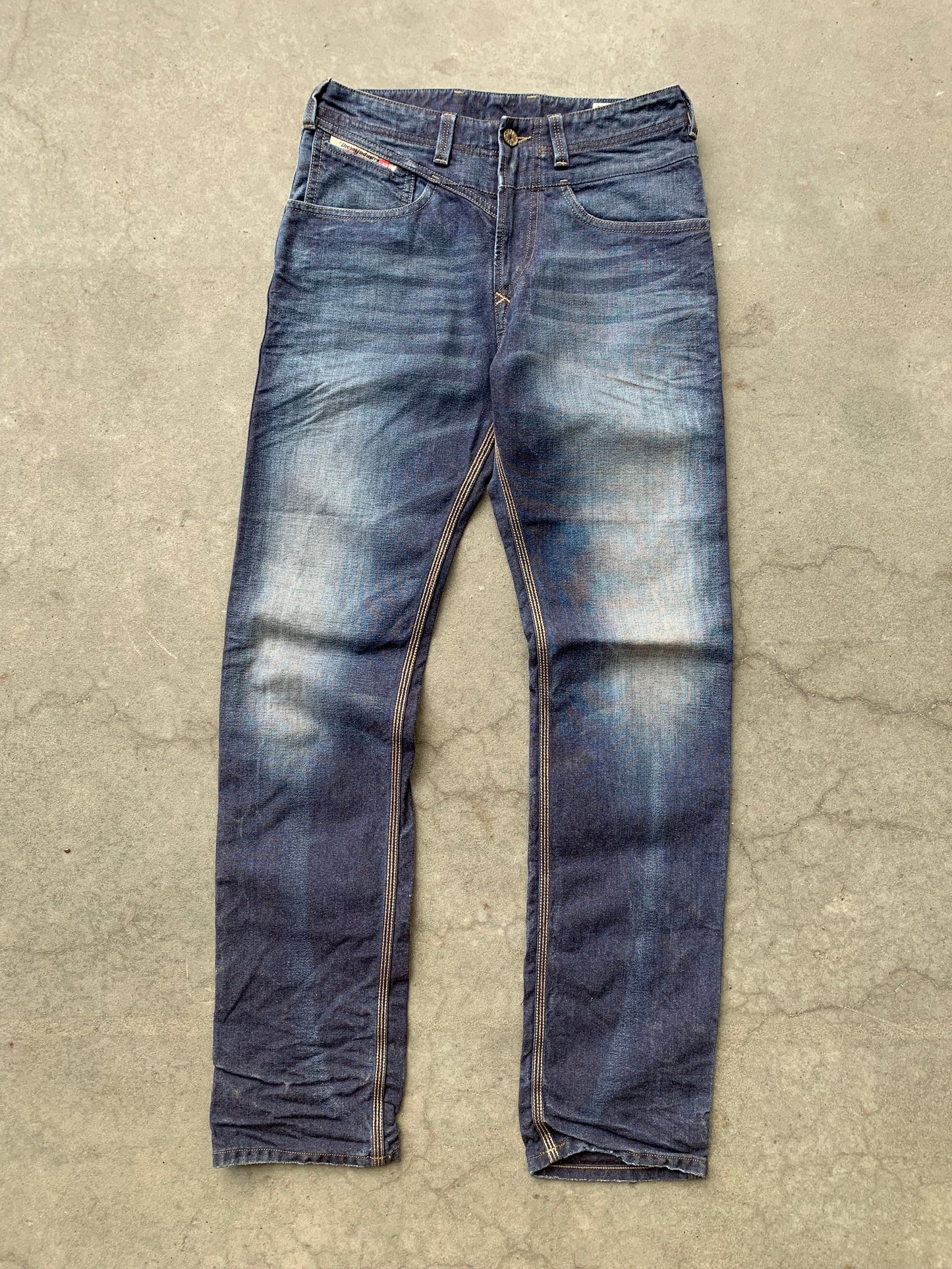 (28”) Y2K Diesel Sunfaded Raw Denim