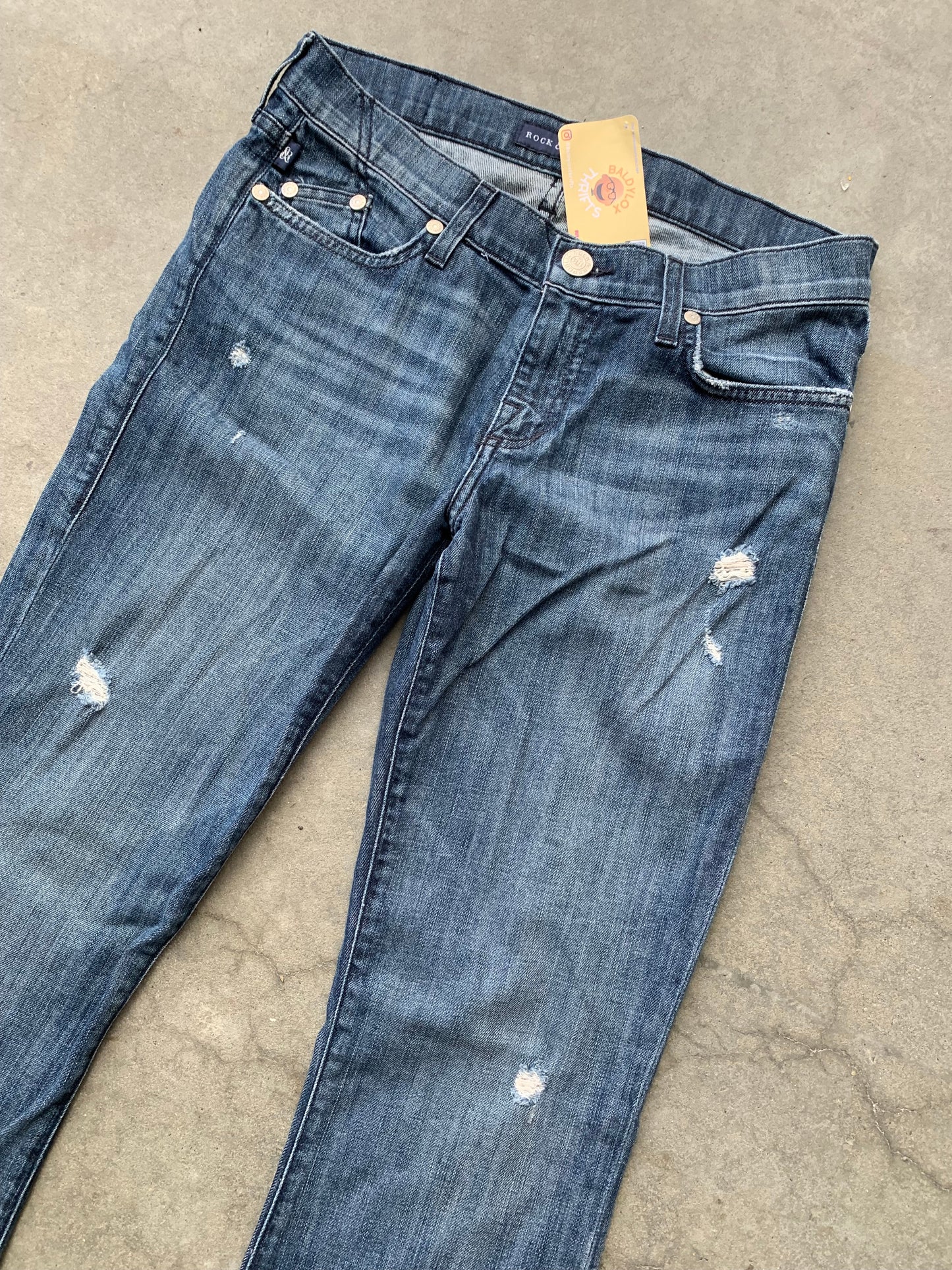 (30”) Rock & Republic Distressed Flare Denim