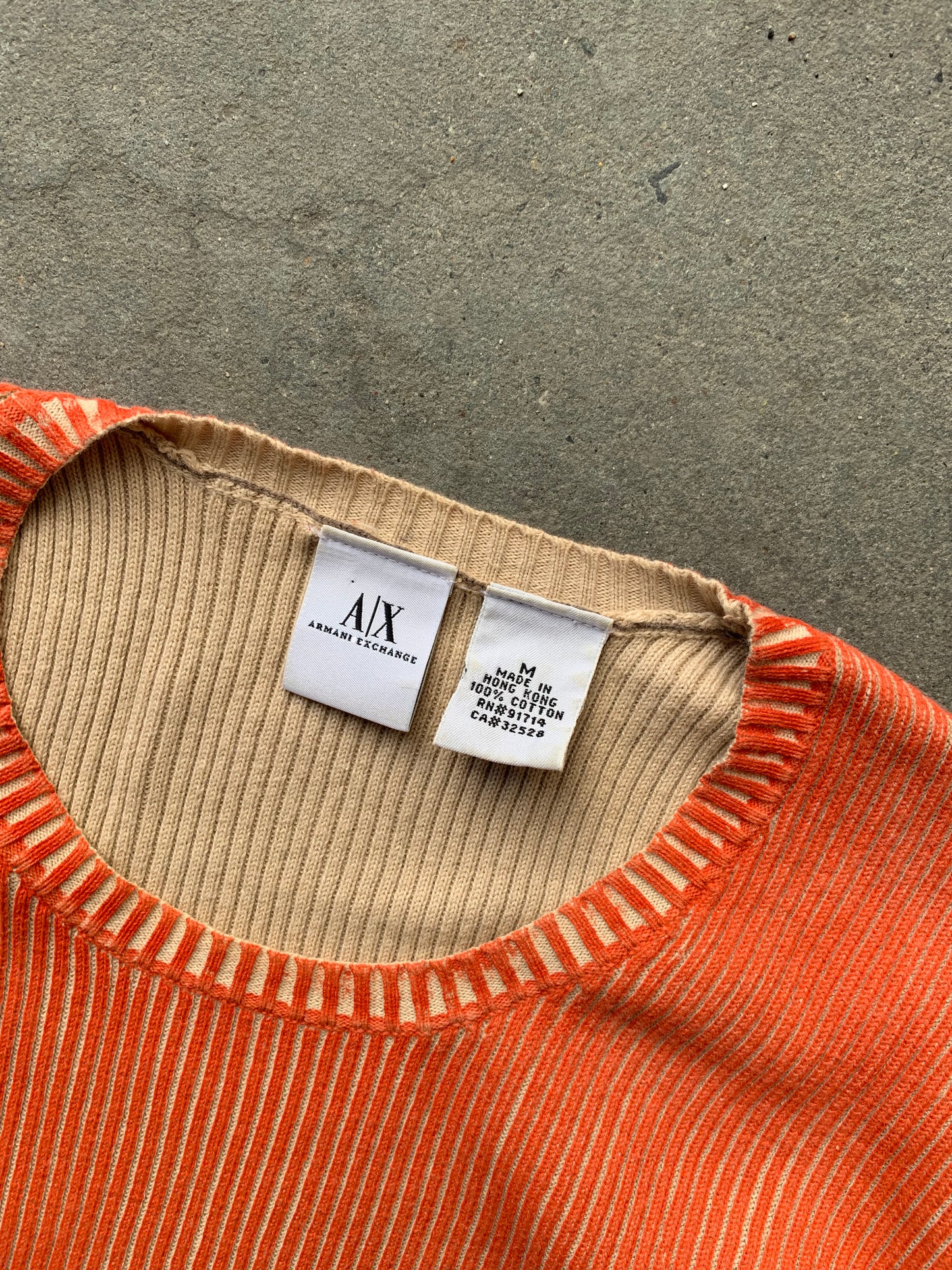 (S/M) 00’s Vintage Armani Thermal Waffle Knit Top