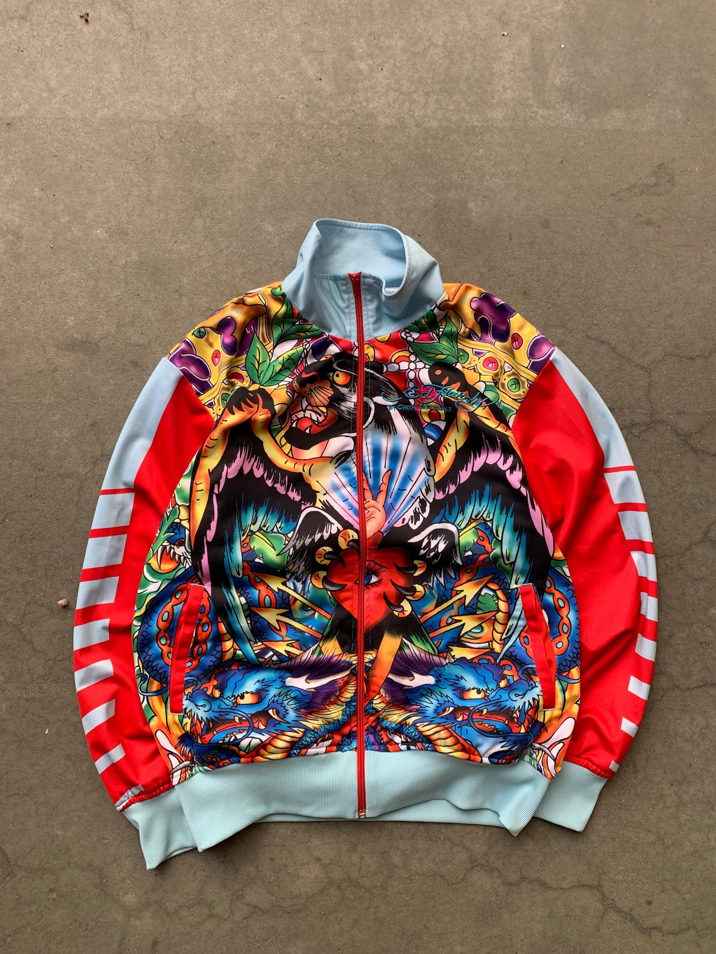 (XL) Ed Hardy AOP Track Top