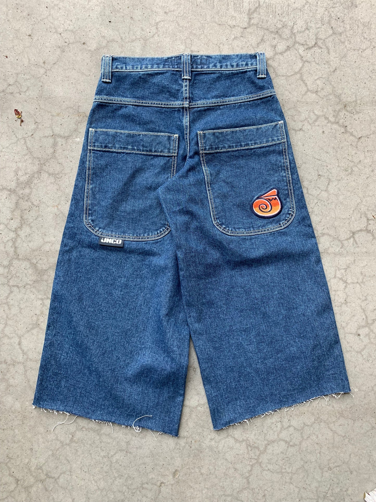 (28”) JNCO Baggy Twin Cannon Cut off Denim