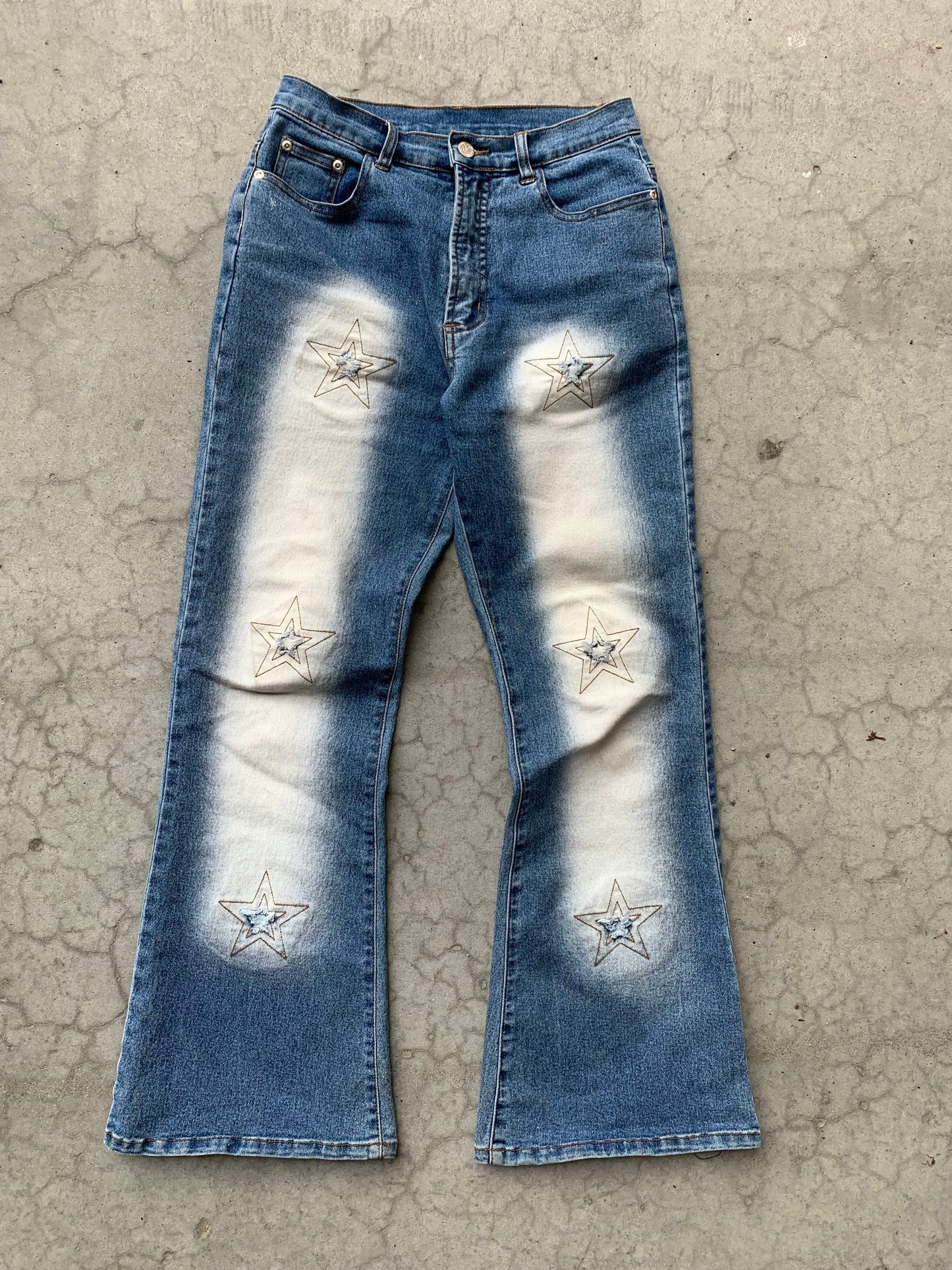 (26”) Y2K 725 Original Star Distressed Sunfaded Flares