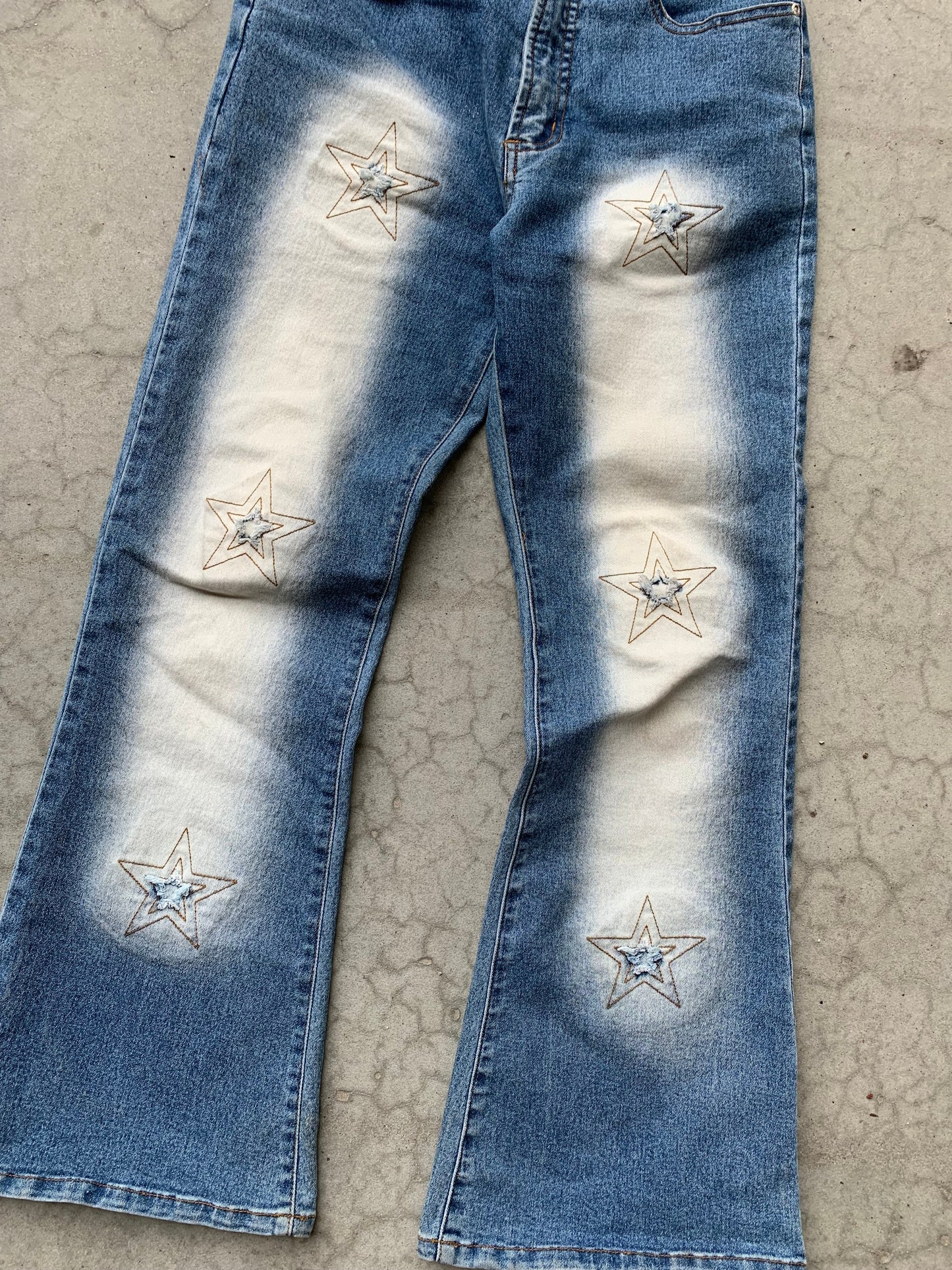 (26”) Y2K 725 Original Star Distressed Sunfaded Flares