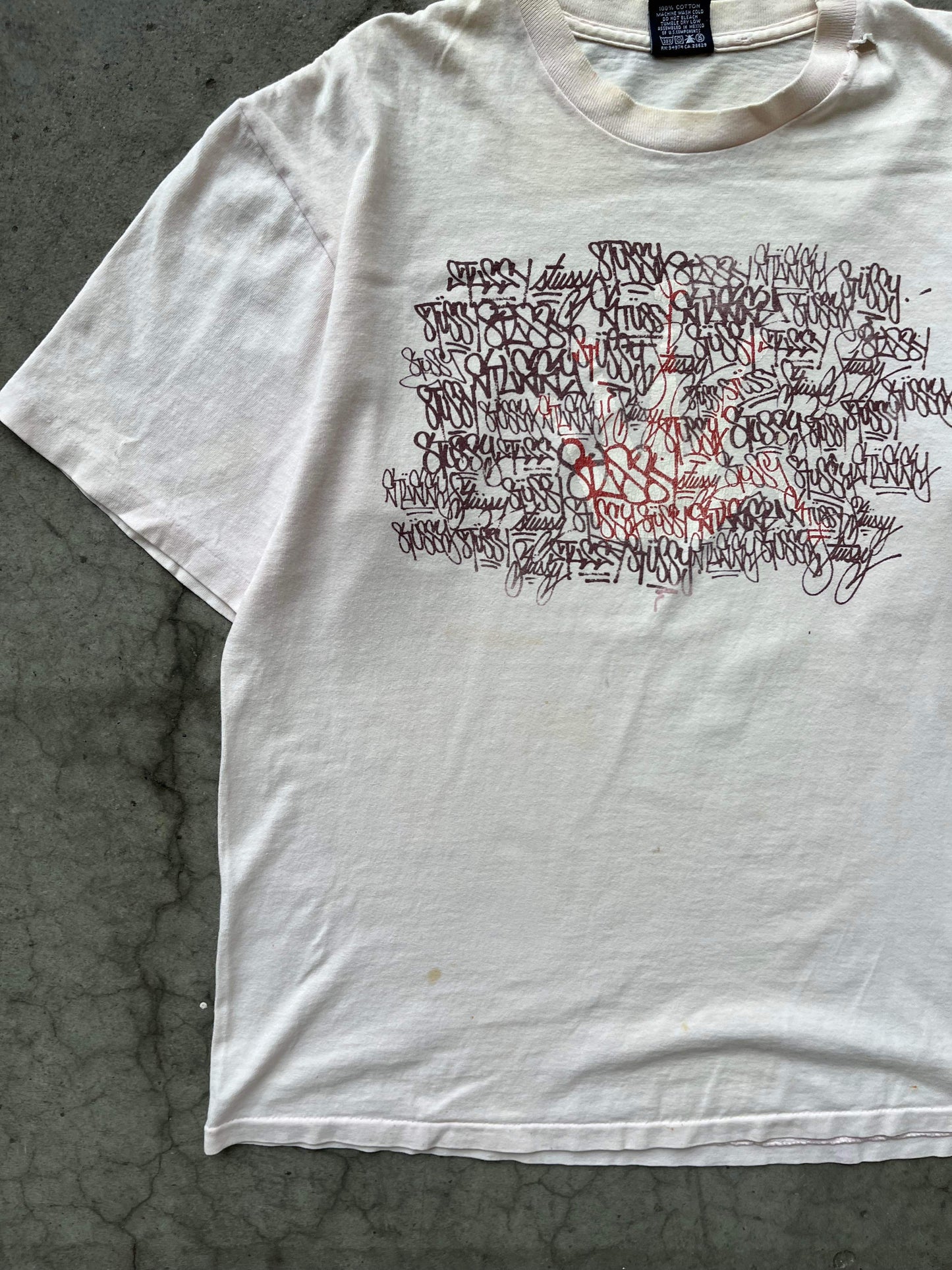 (M) 1999 Stussy Scribble Script Tee