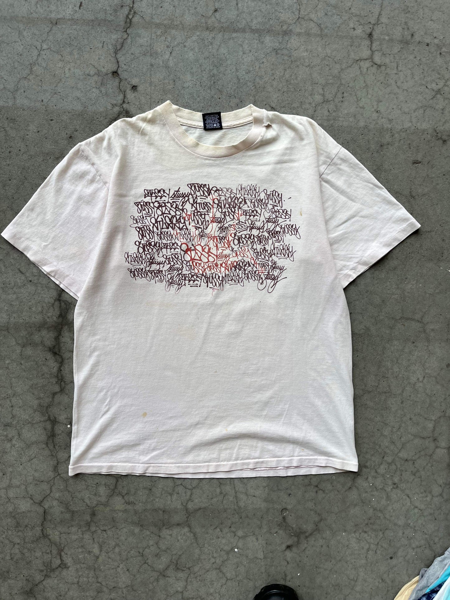 (M) 1999 Stussy Scribble Script Tee