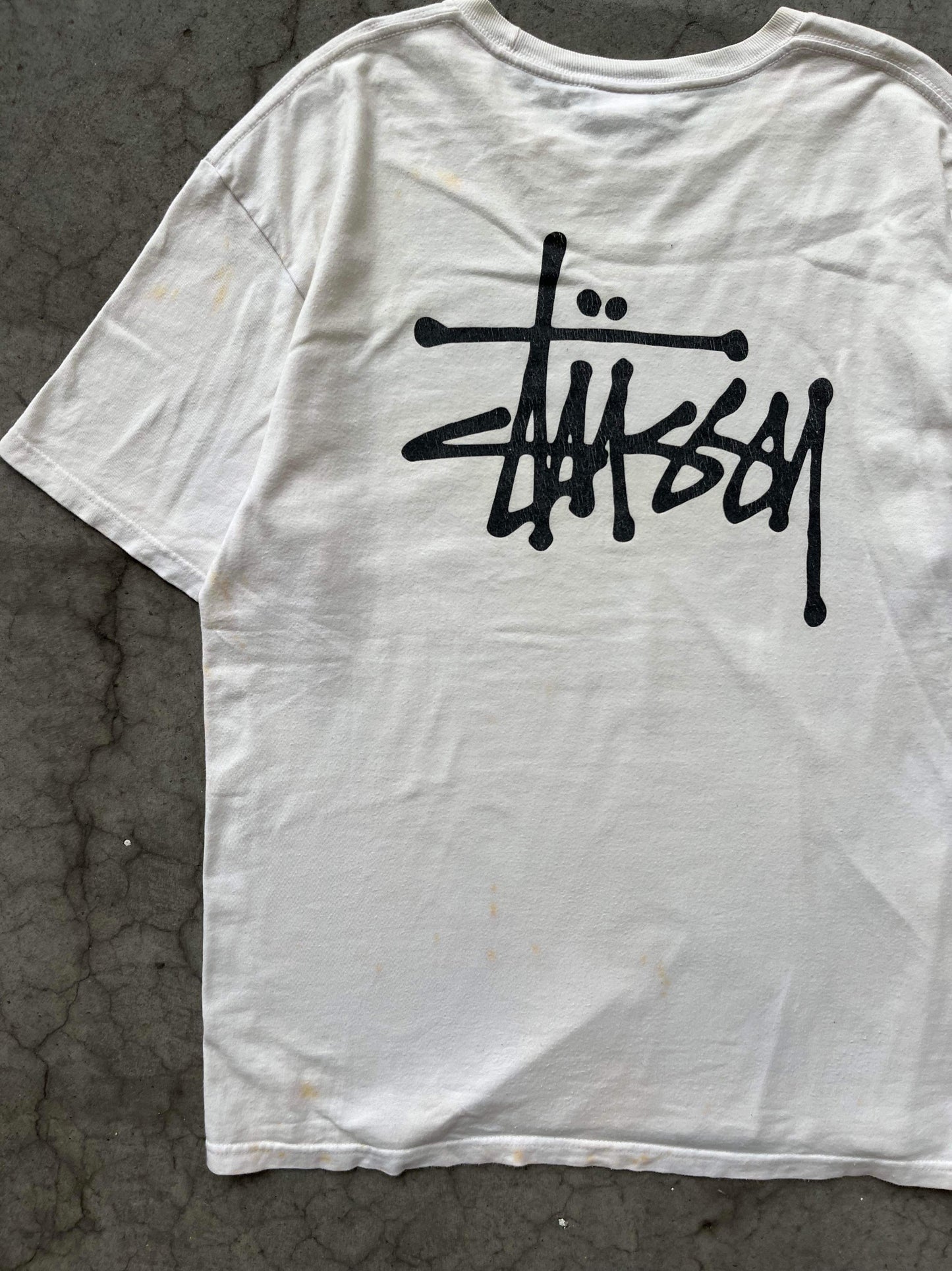 (L/XL) Stussy Script Stained Tee