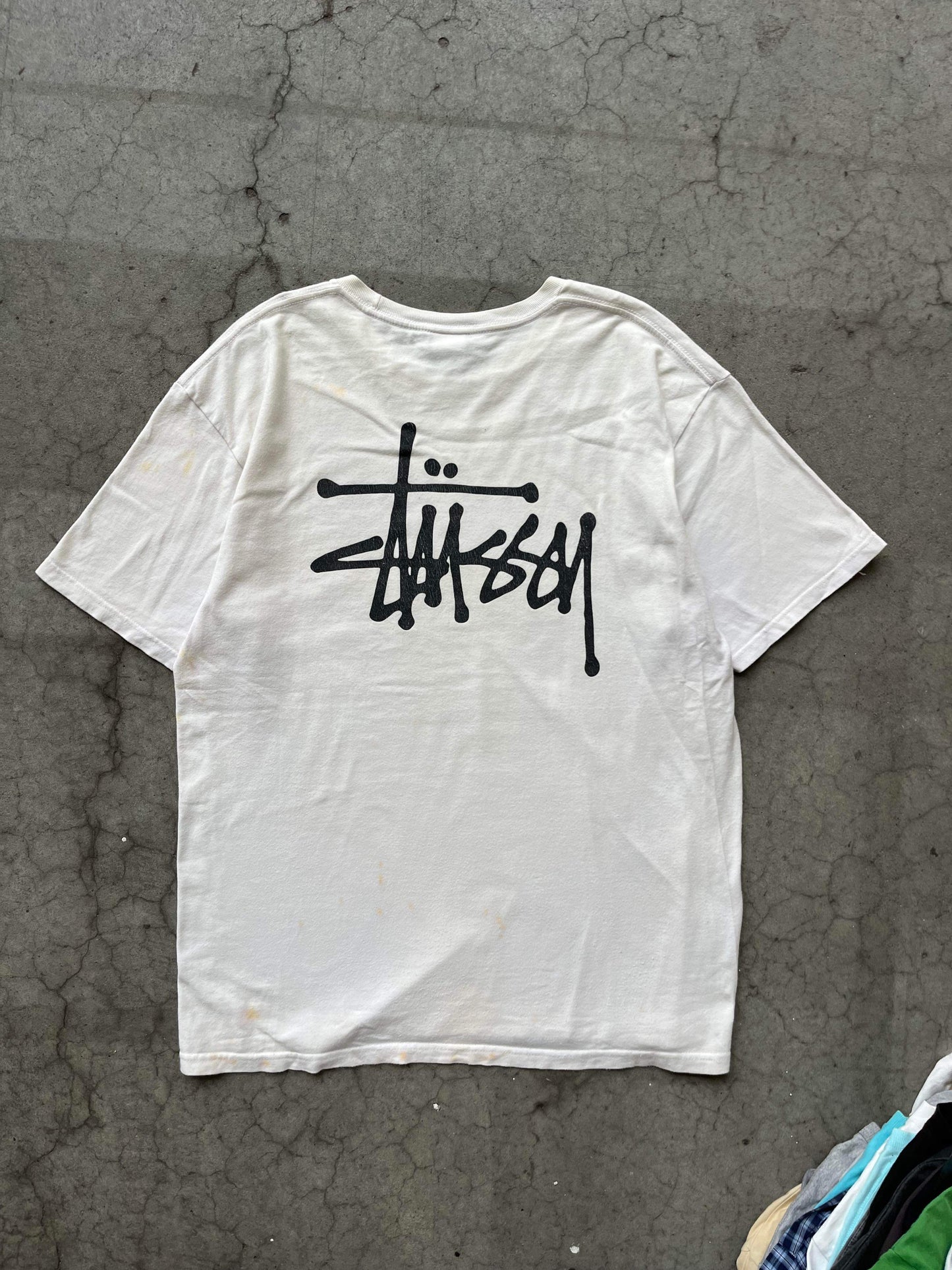 (L/XL) Stussy Script Stained Tee